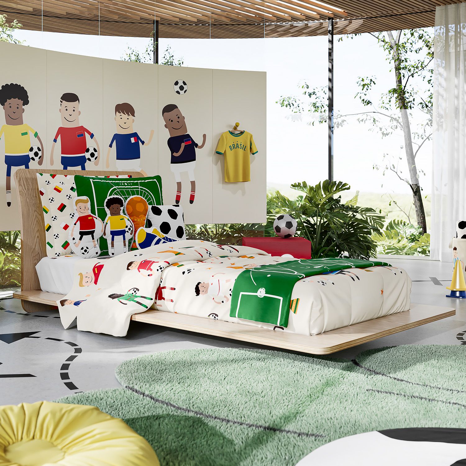 Fronha de Travesseiro Infantil Estádio de Futebol Seleções do Mundo