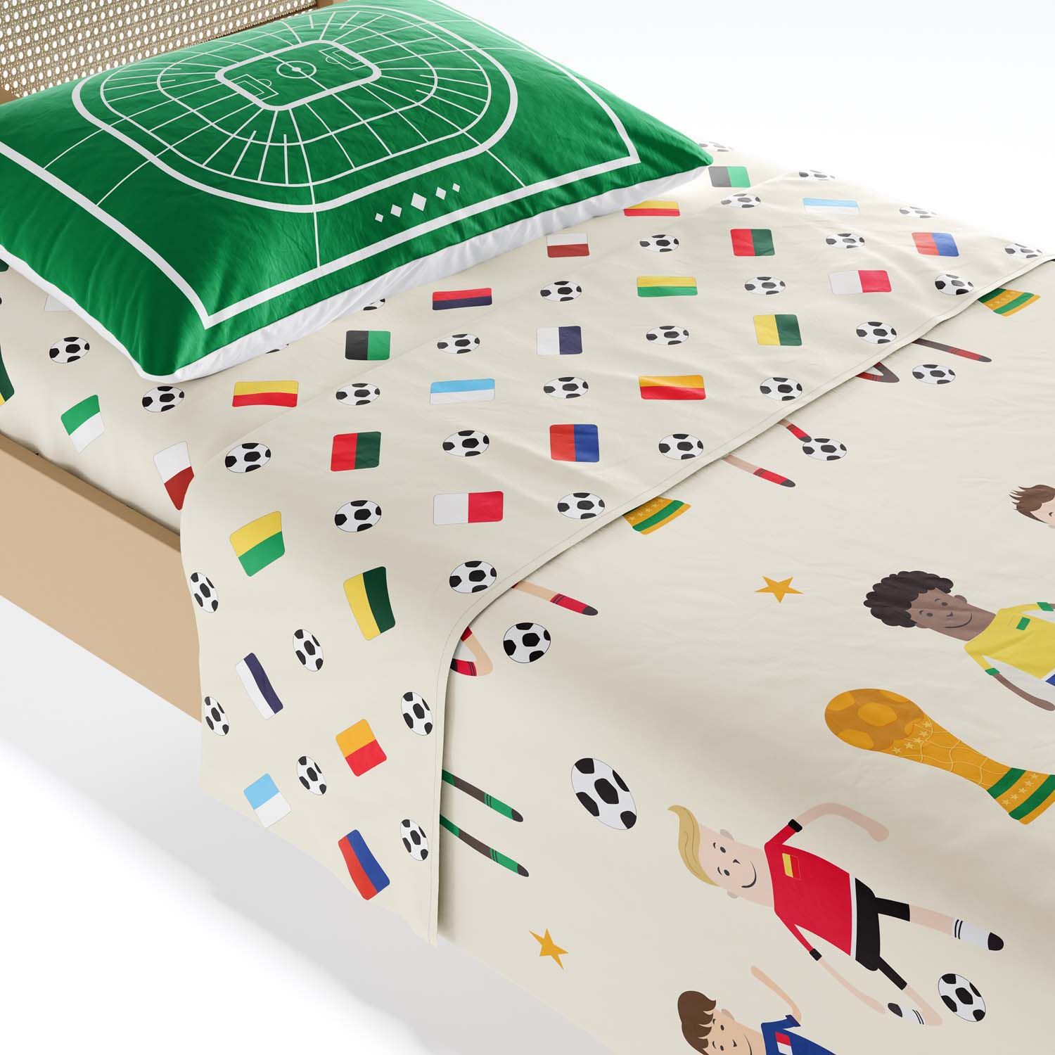 Jogo de Lençol Infantil Solteiro Seleções do Mundo