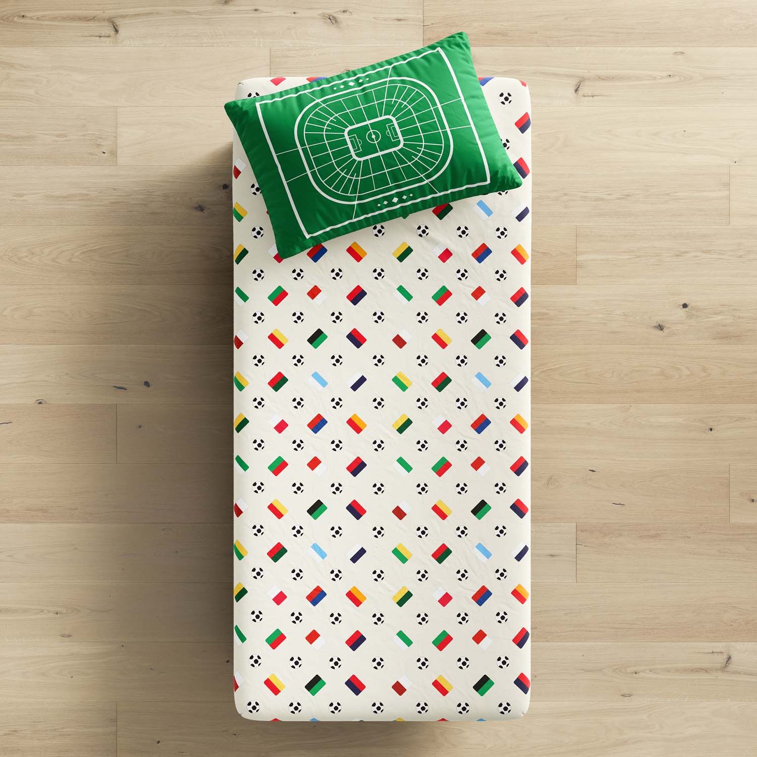 Jogo de Lençol Infantil Solteiro Bandeiras das Seleções do Mundo