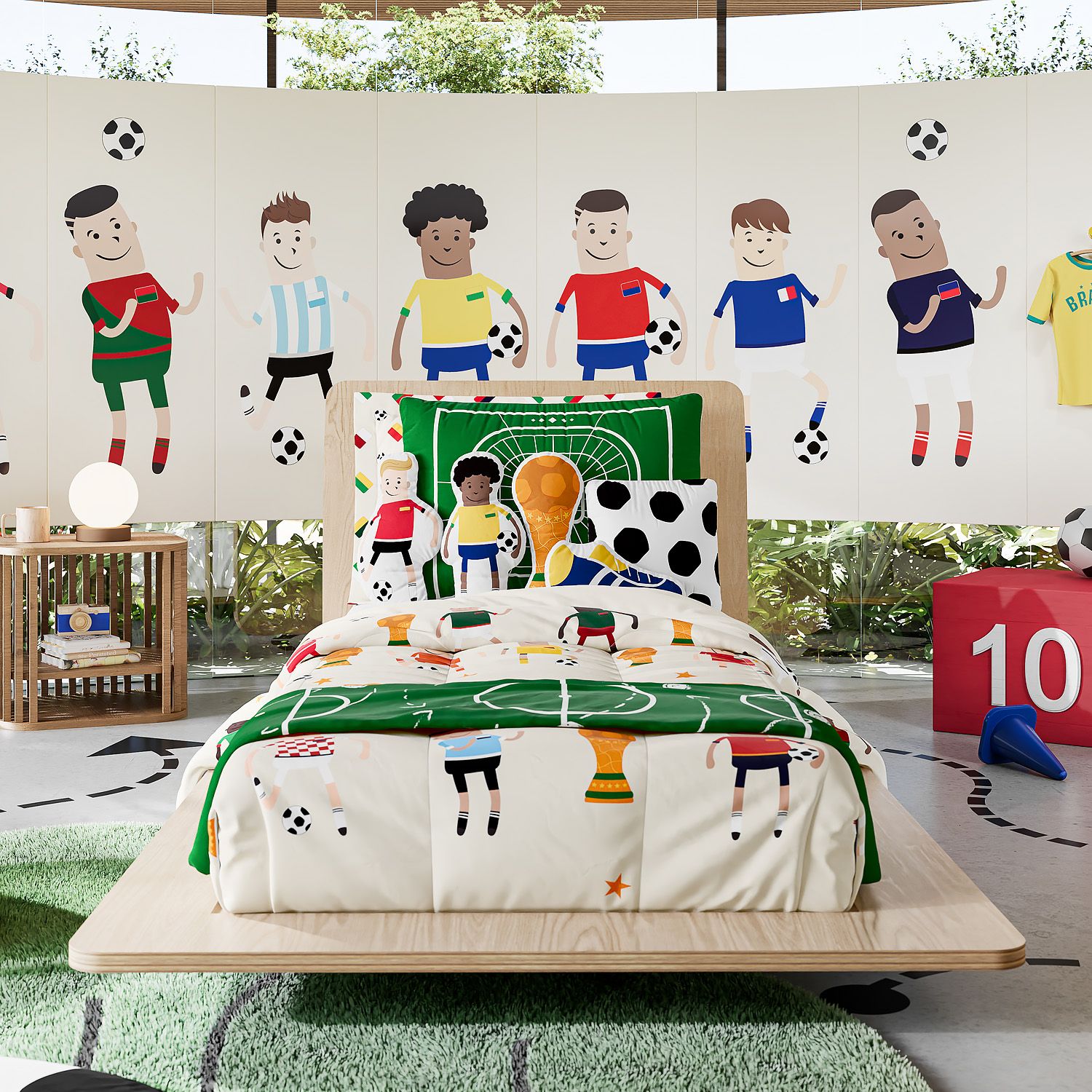 Jogo de Lençol Infantil Solteiro Bandeiras das Seleções do Mundo