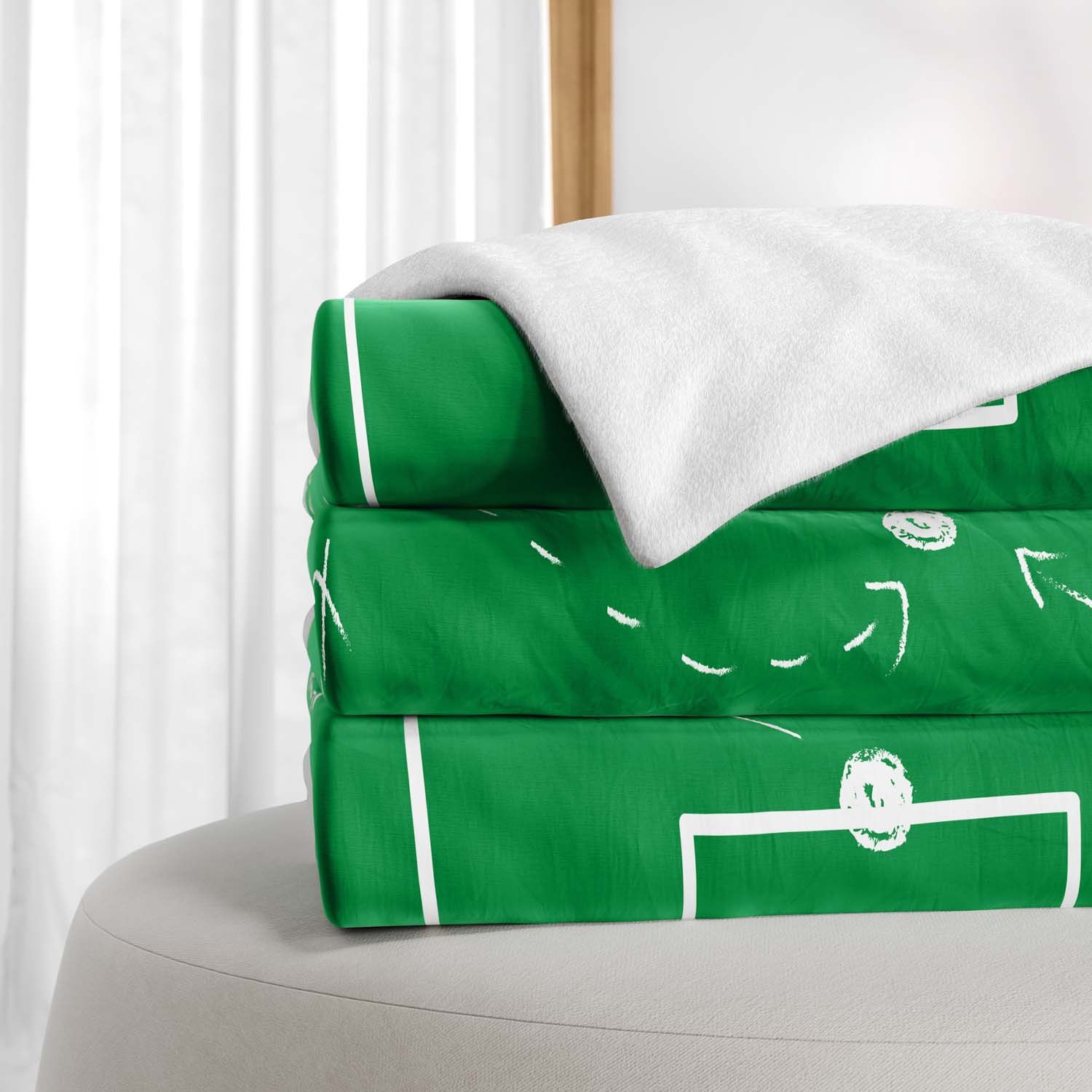 Manta Infantil Dupla Face com Soft Estádio de Futebol Seleções do Mundo 1,20M