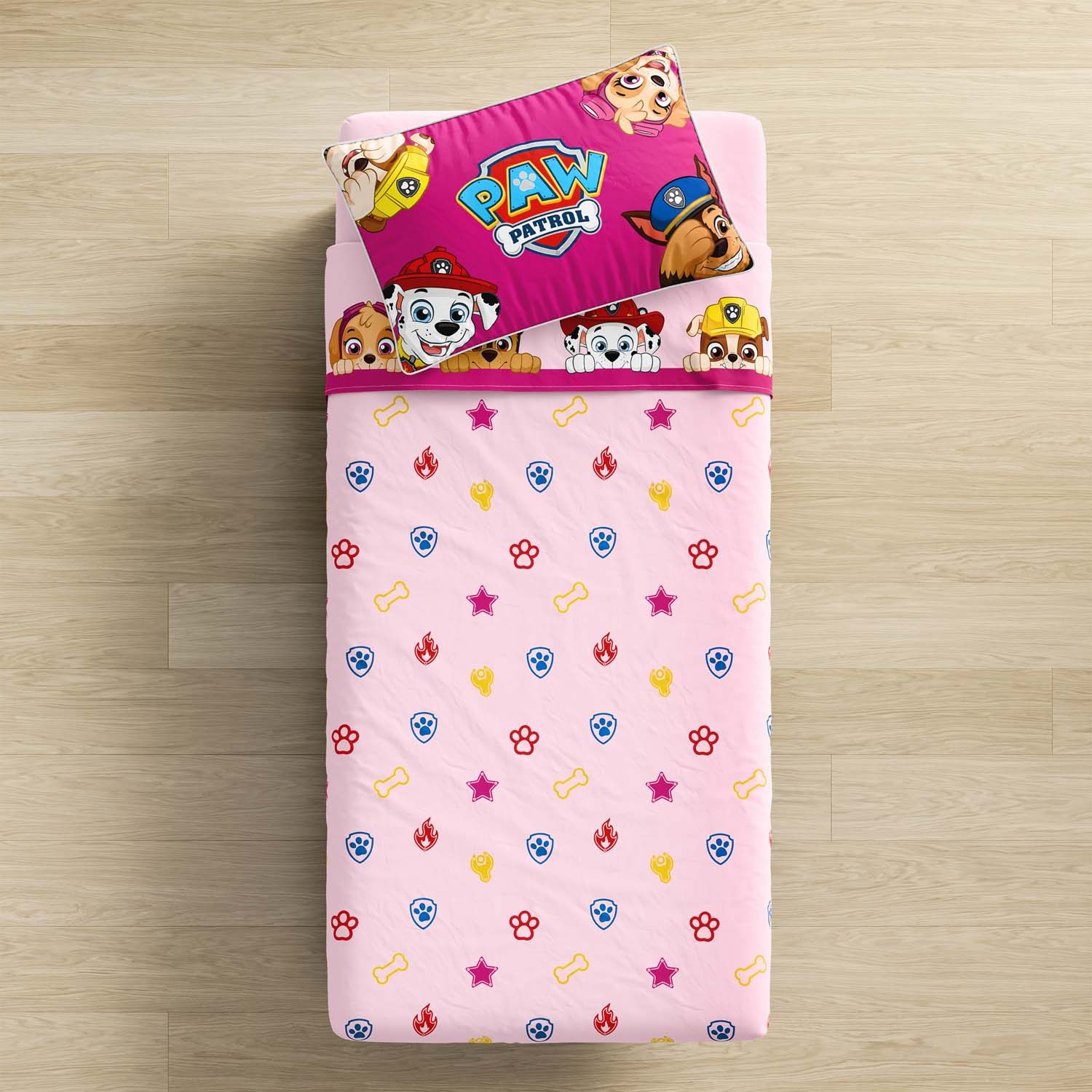 Jogo de Lençol Infantil Solteiro Patrulha Canina