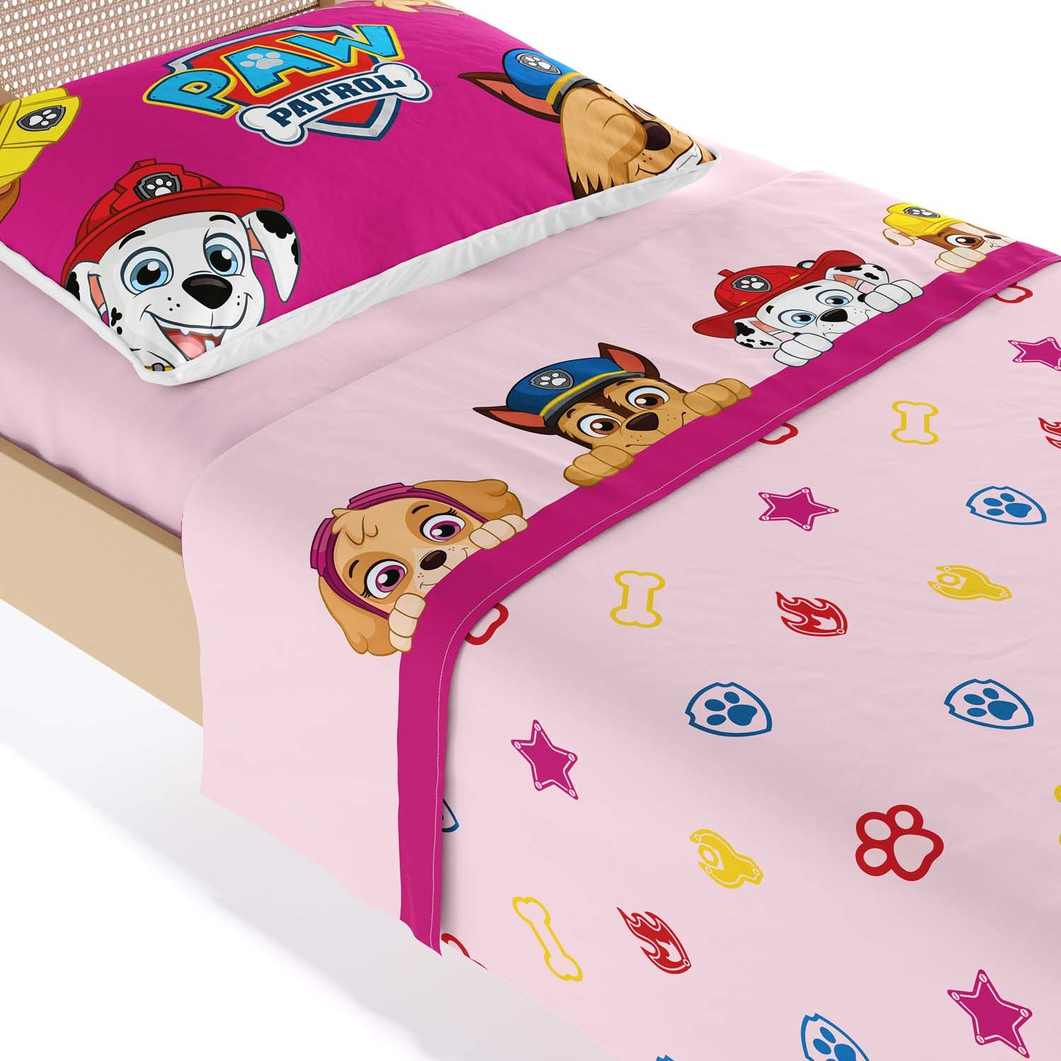 Jogo de Lençol Infantil Solteiro Patrulha Canina