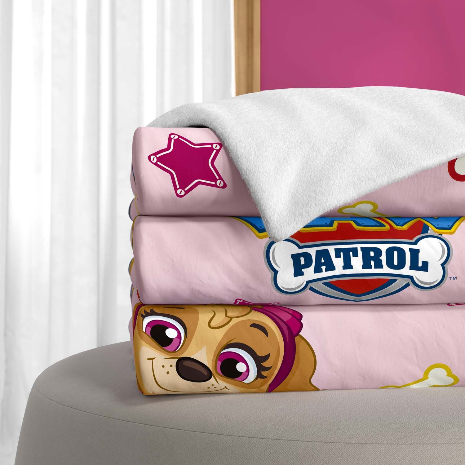 Manta Infantil Solteiro Dupla Face com Soft Patrulha Canina 1,20M