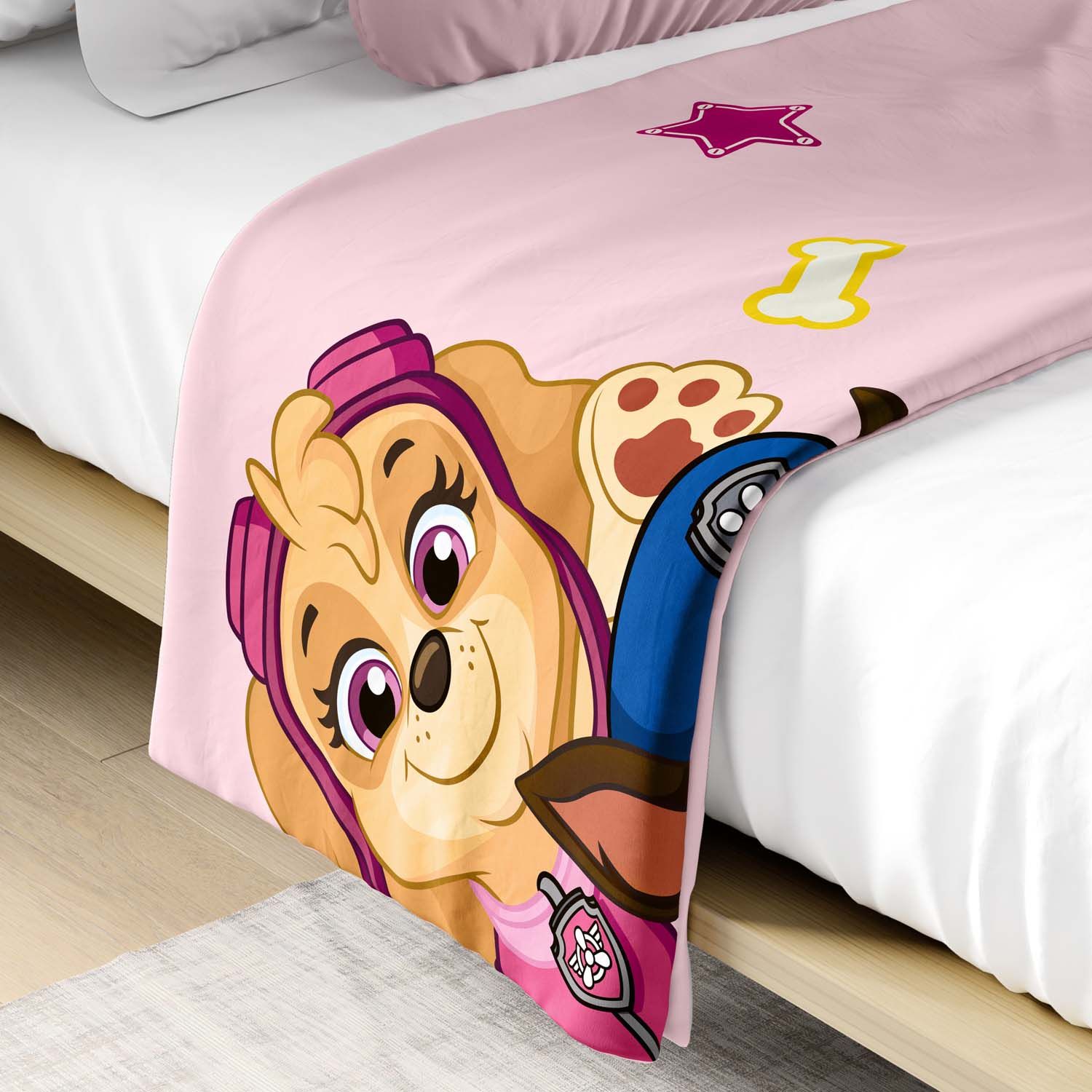 Manta Infantil Solteiro Dupla Face com Soft Patrulha Canina 1,20M