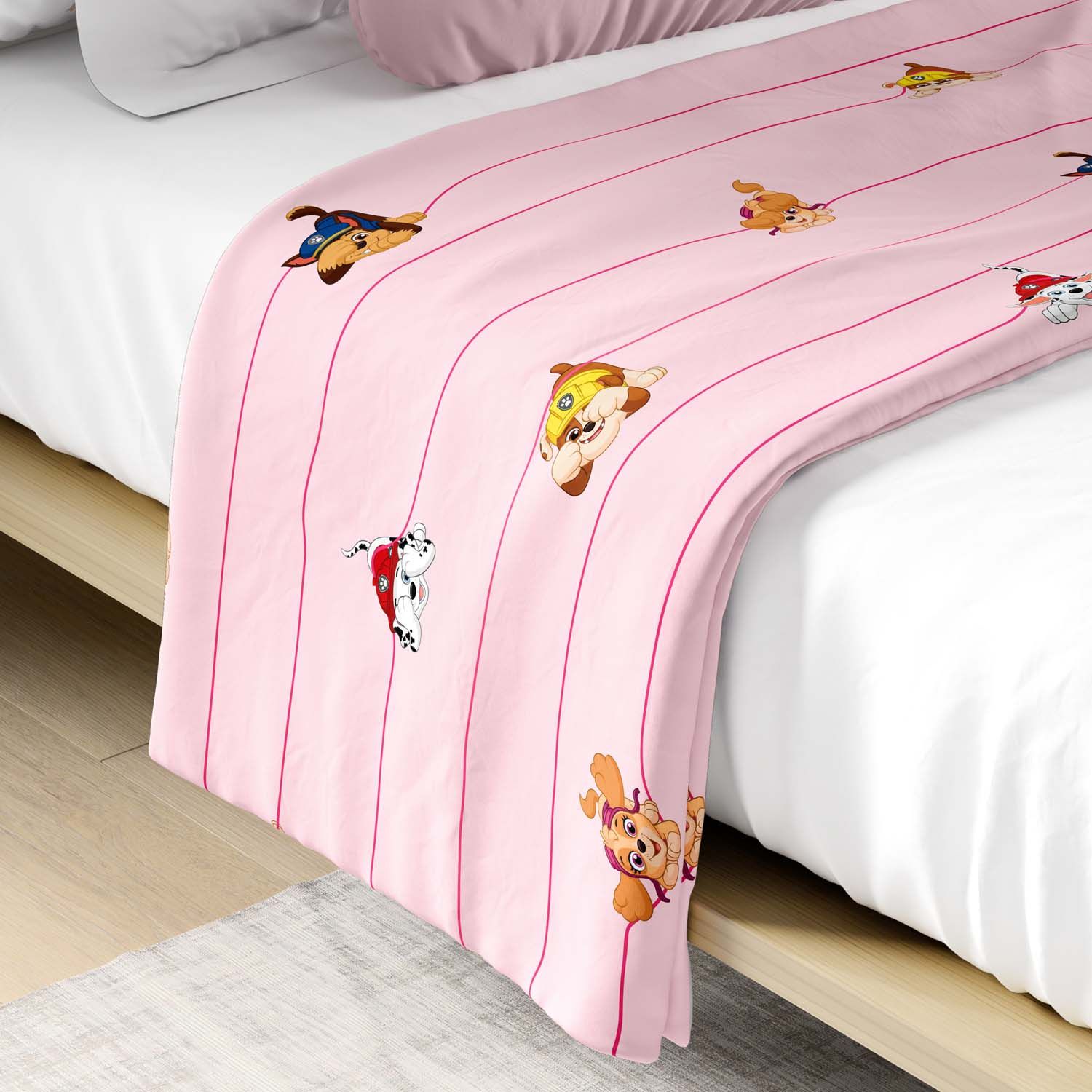 Manta Infantil Solteiro Dupla Face com Soft Chase e seus Amigos Patrulha Canina 1,20M