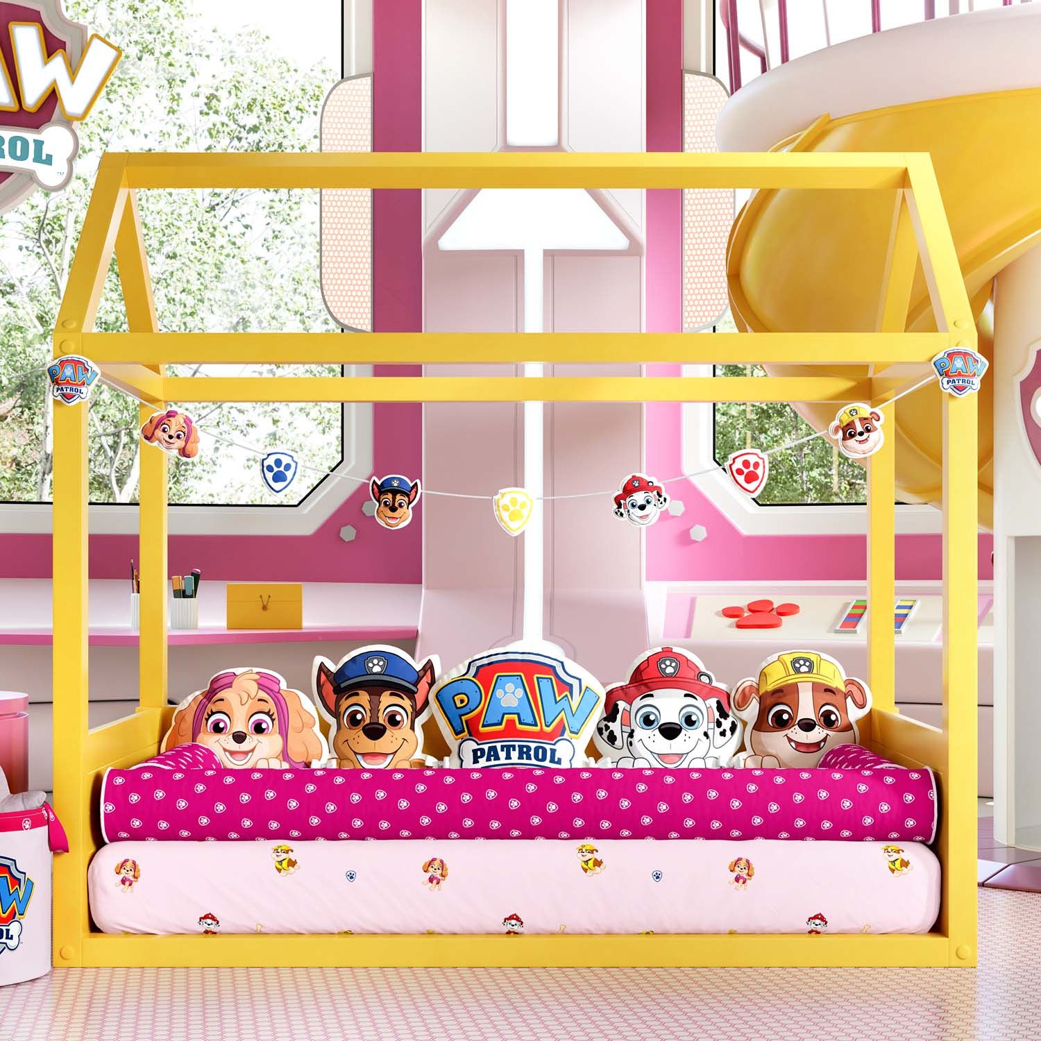 Abajur Skye Patrulha Canina Rosa