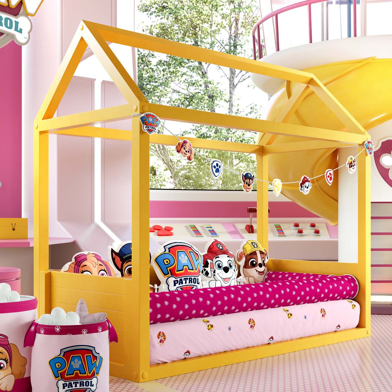 Abajur Skye Patrulha Canina Rosa