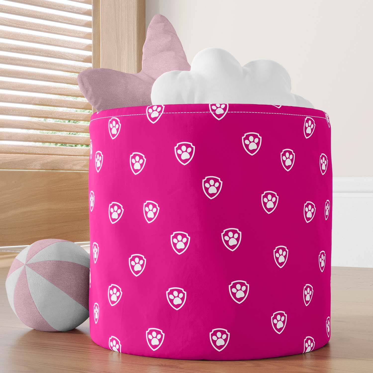 Cesto Organizador para Brinquedos Patrulha Canina Azul 22cm