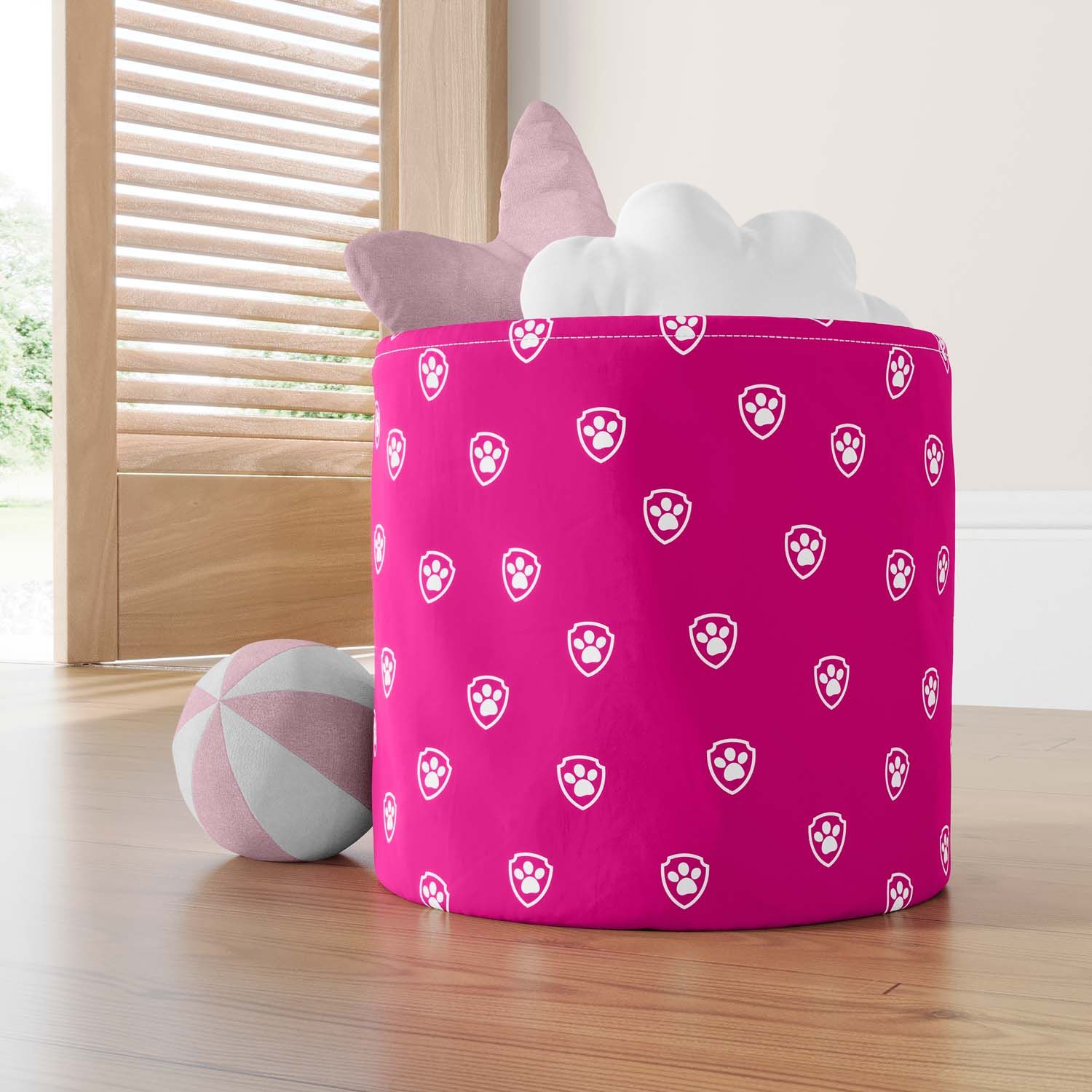 Cesto Organizador para Brinquedos Patrulha Canina Azul 22cm