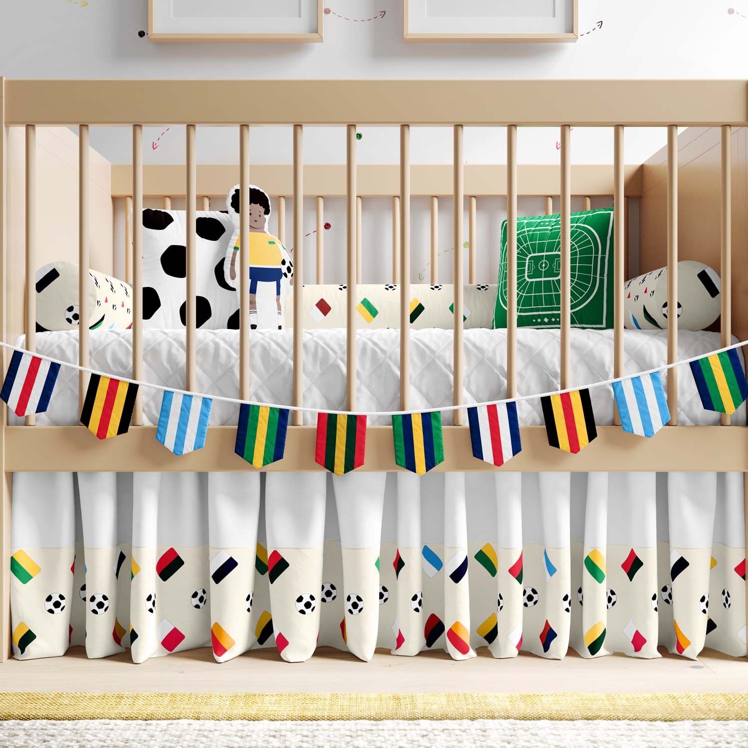 Varal Decorativo Seleções do Mundo 1,60m