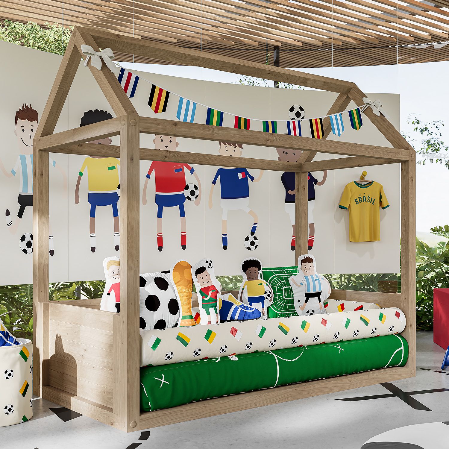 Jogo de Lençol Mini Cama Seleções do Mundo