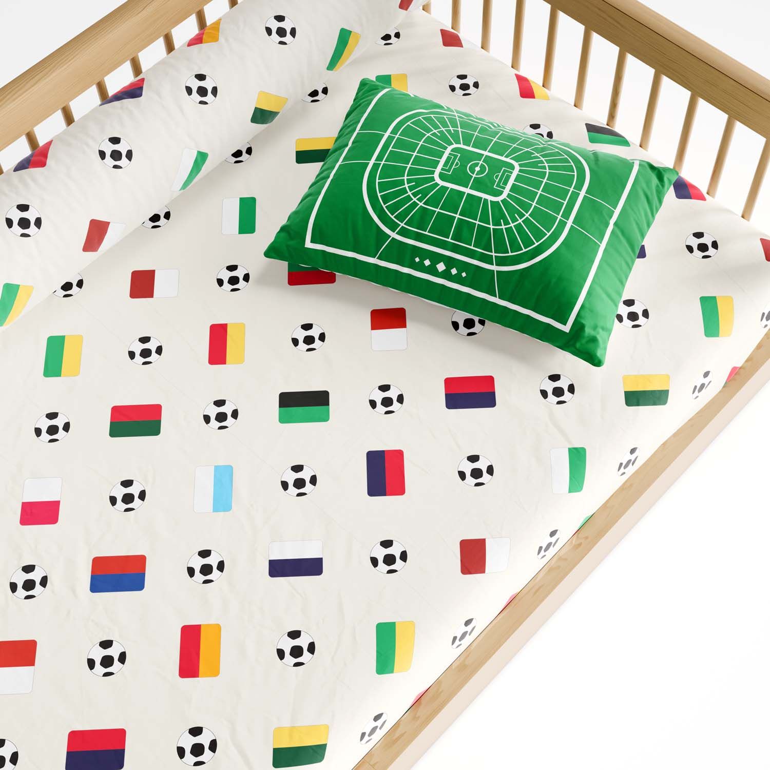 Jogo de Lençol Mini Cama Bandeiras Seleções do Mundo