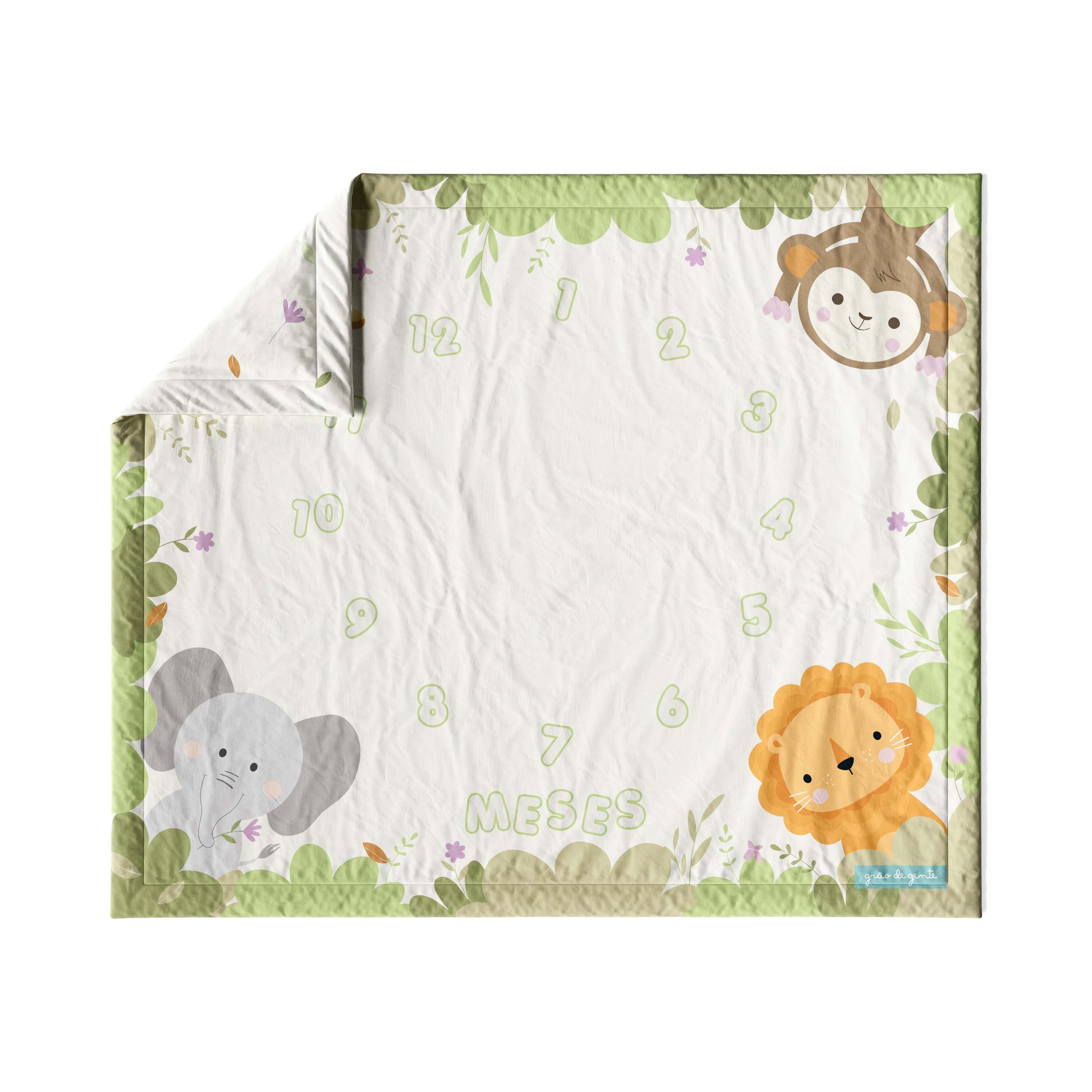 Tapete Mesversário Folhas Selva Baby