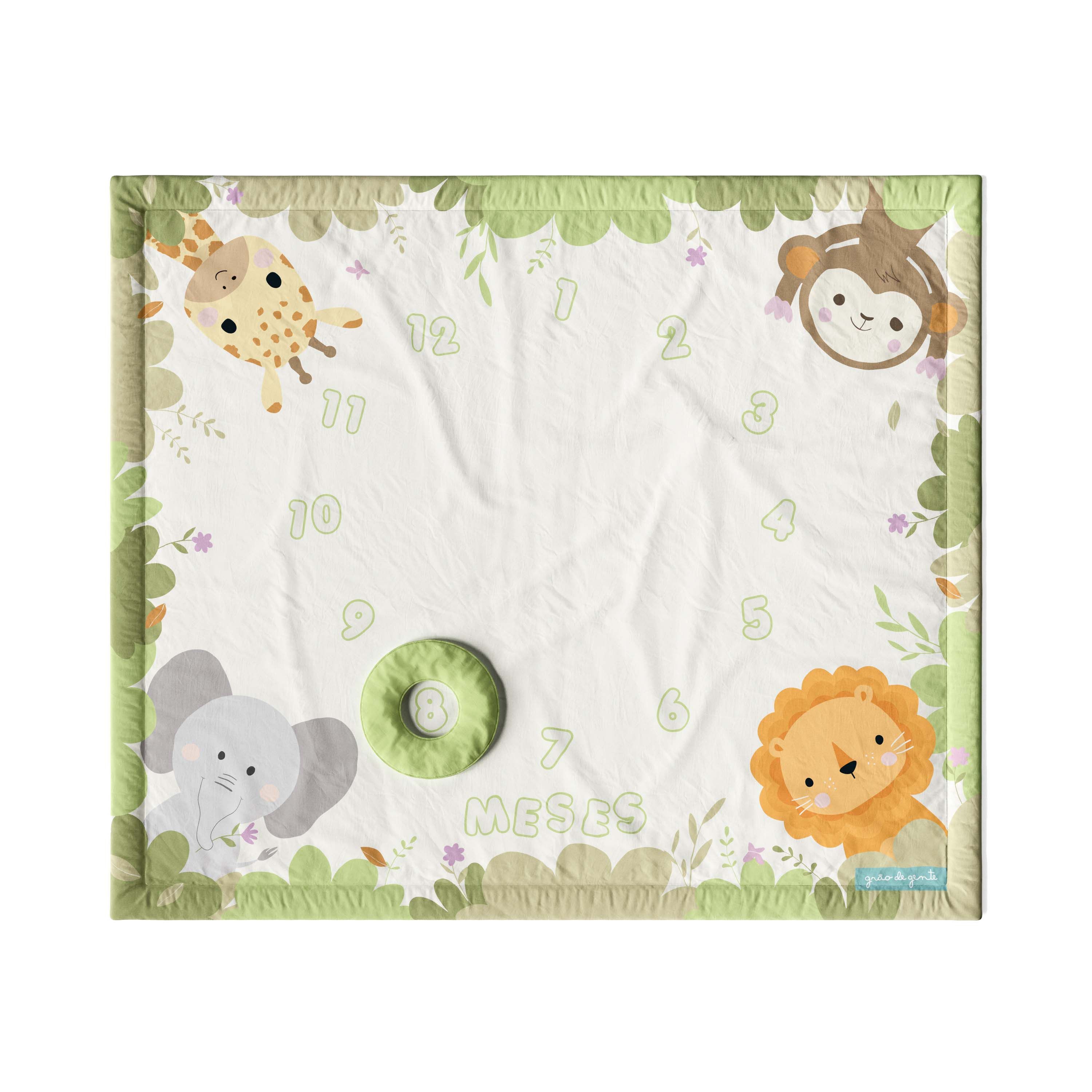 Tapete Mesversário Folhas Selva Baby