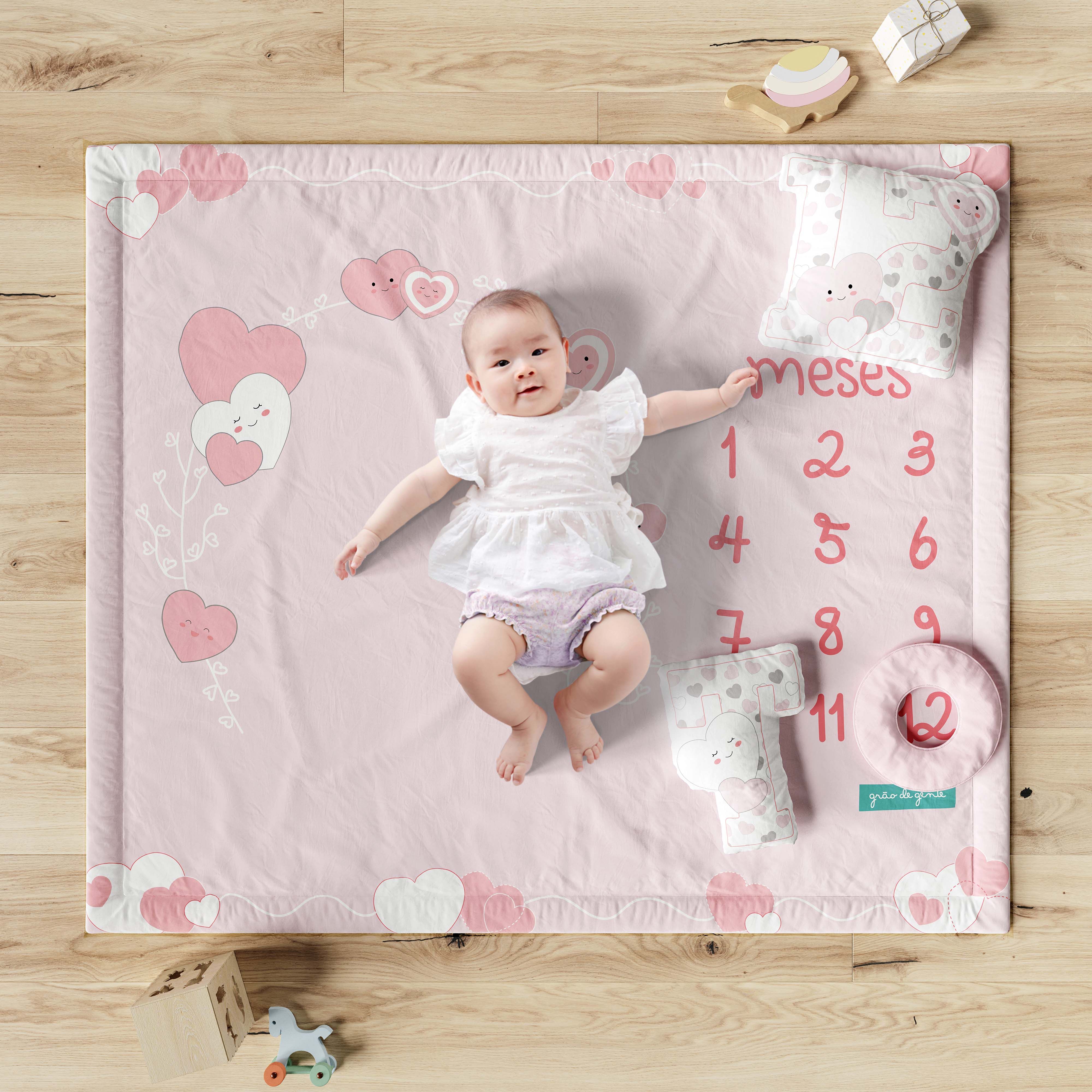 Tapete Mesversário Amor da Mamãe Rosa