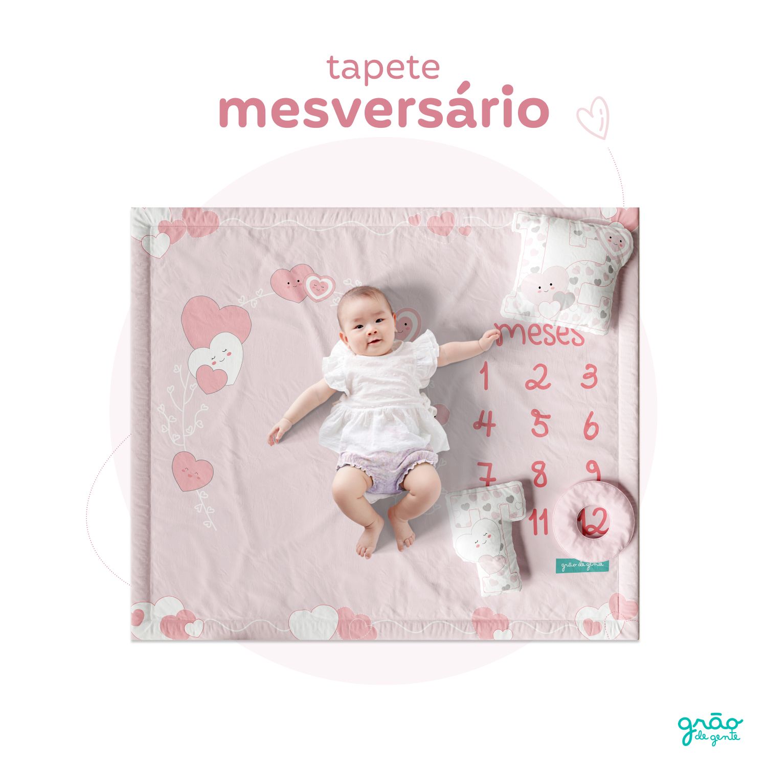 Tapete Mesversário Amor da Mamãe Rosa