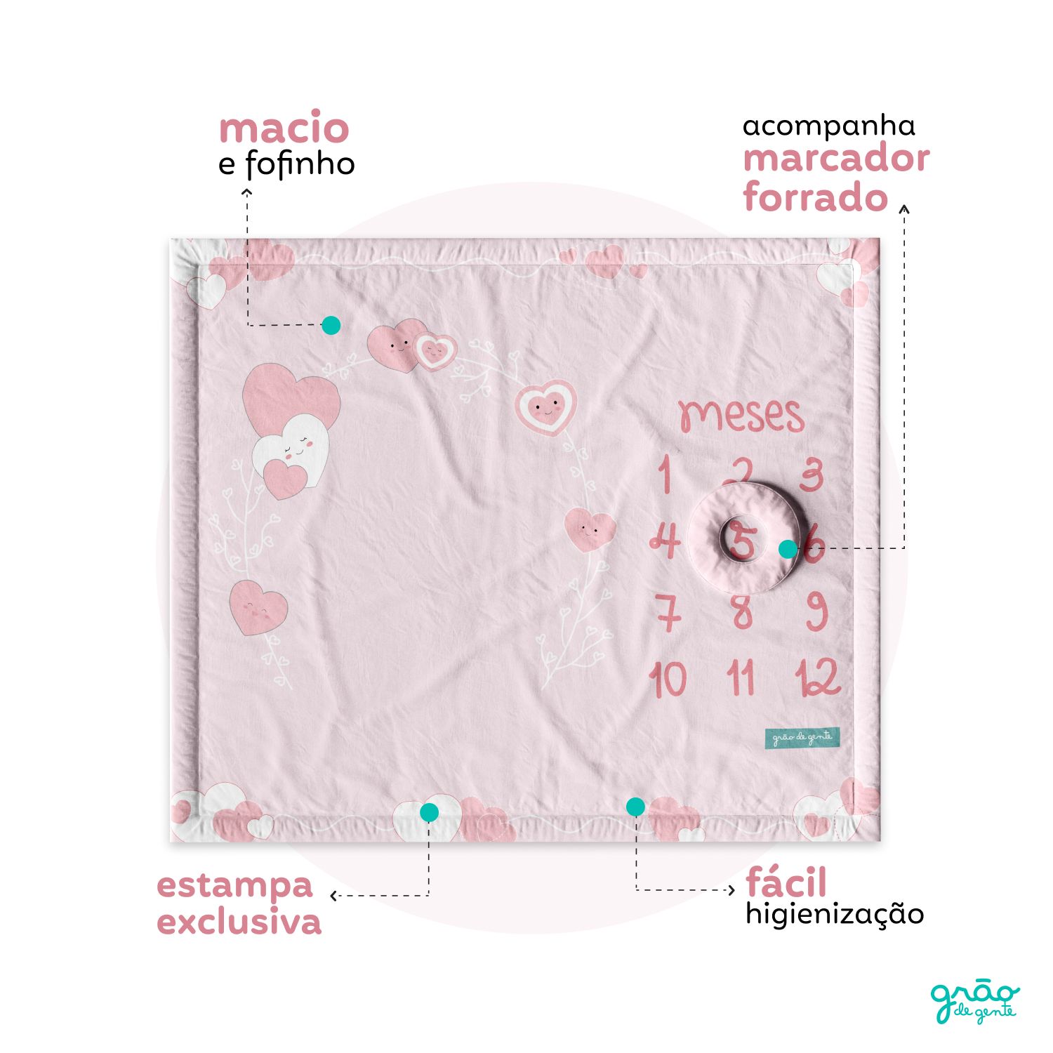 Tapete Mesversário Amor da Mamãe Rosa