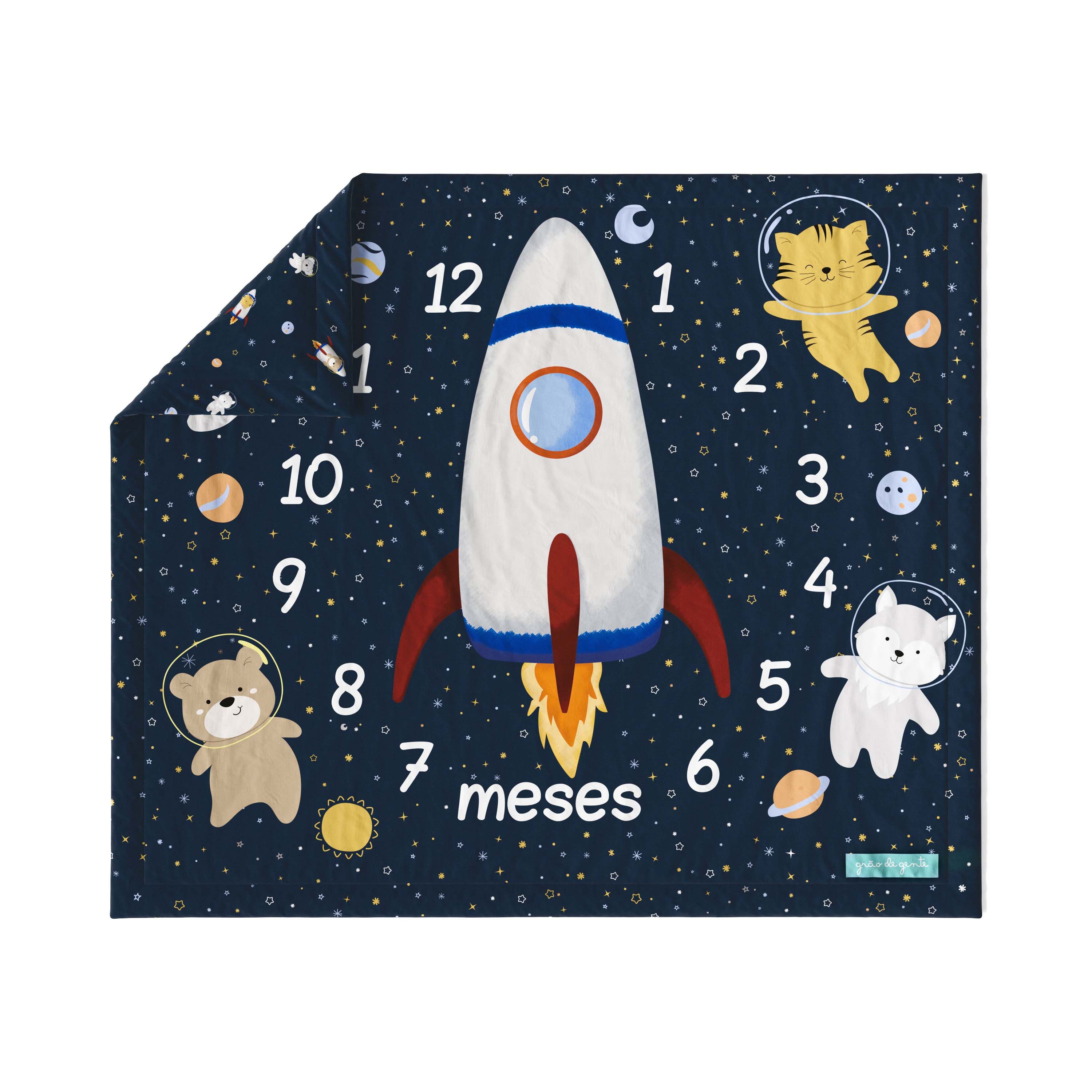 Tapete Mesversário Foguete Amiguinhos Astronauta