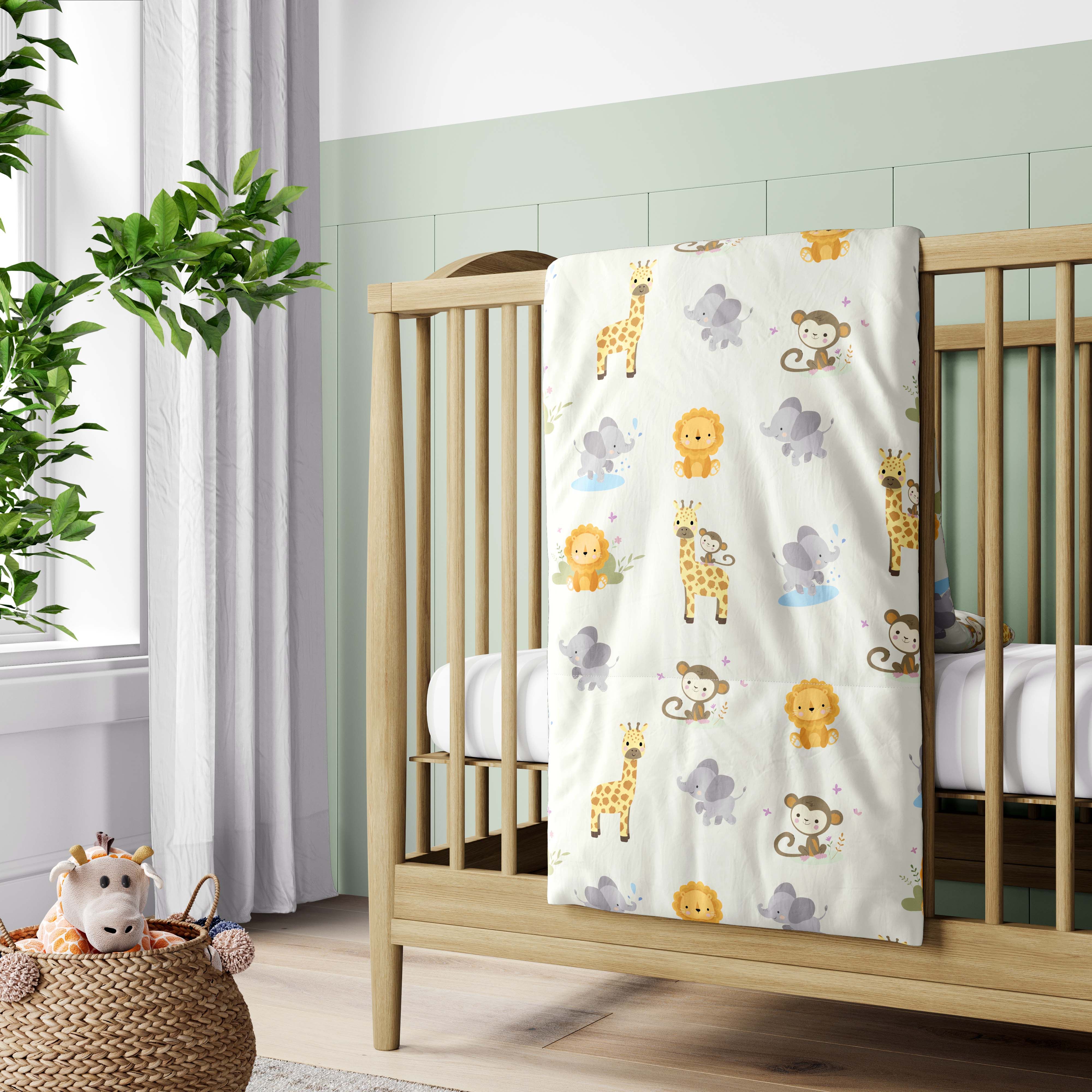 Edredom de Berço Selva Baby Rosa