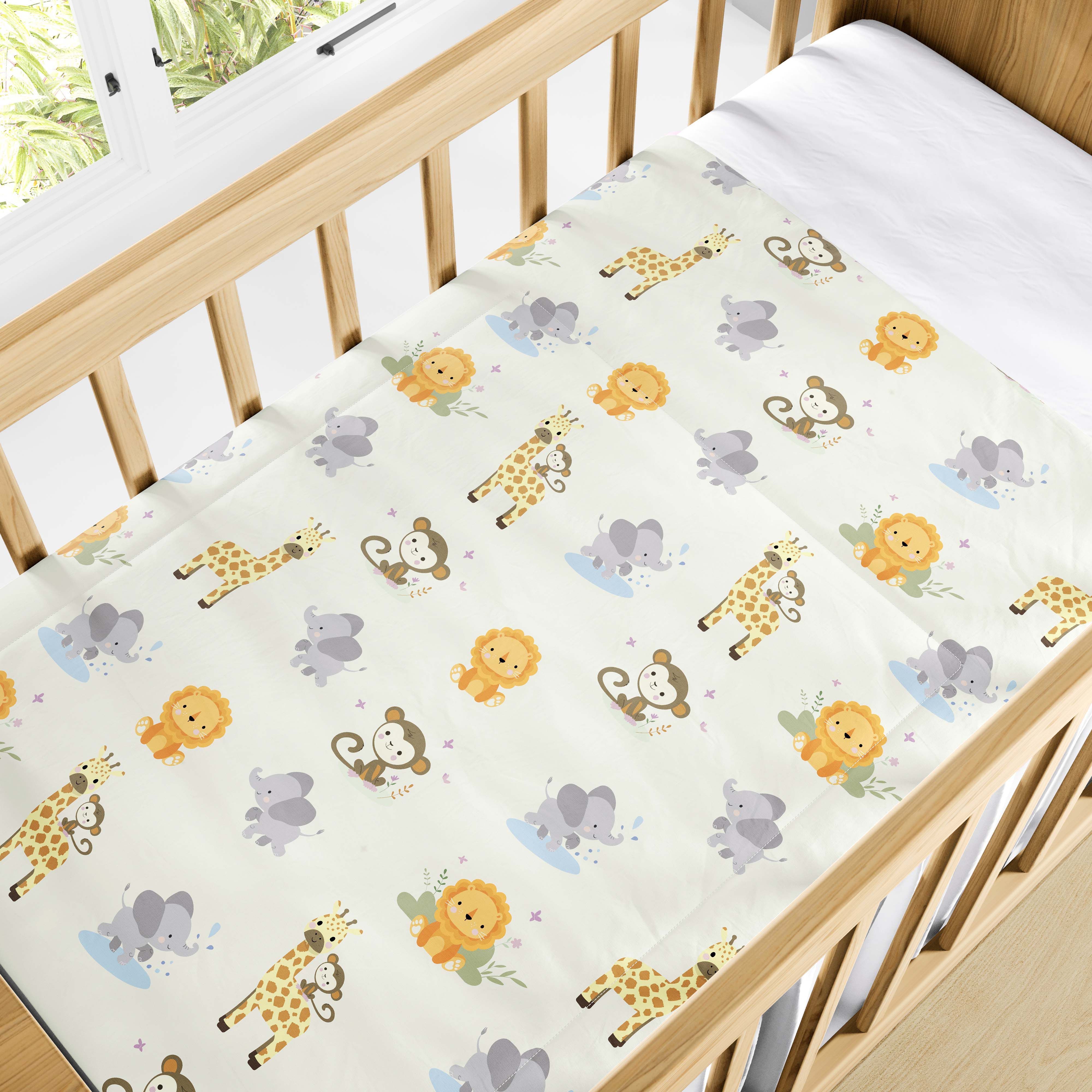 Edredom de Berço Selva Baby Rosa