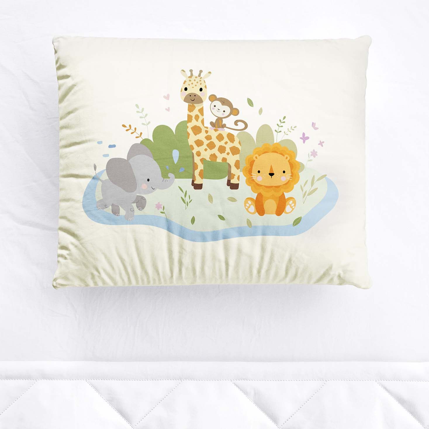 Fronha Bebê Animais Selva Baby Rosa