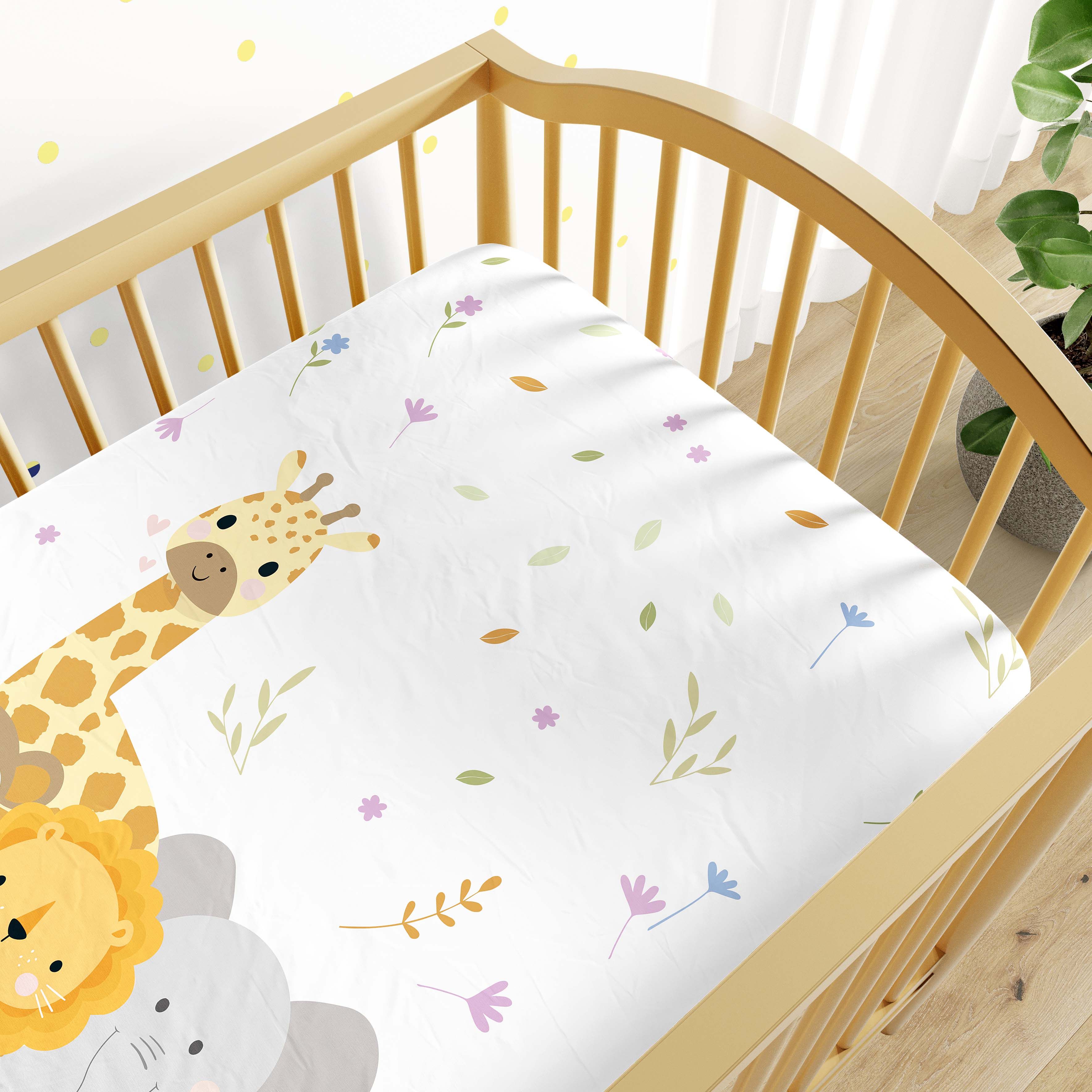 Lençol Berço com Elástico Animais Selva Baby