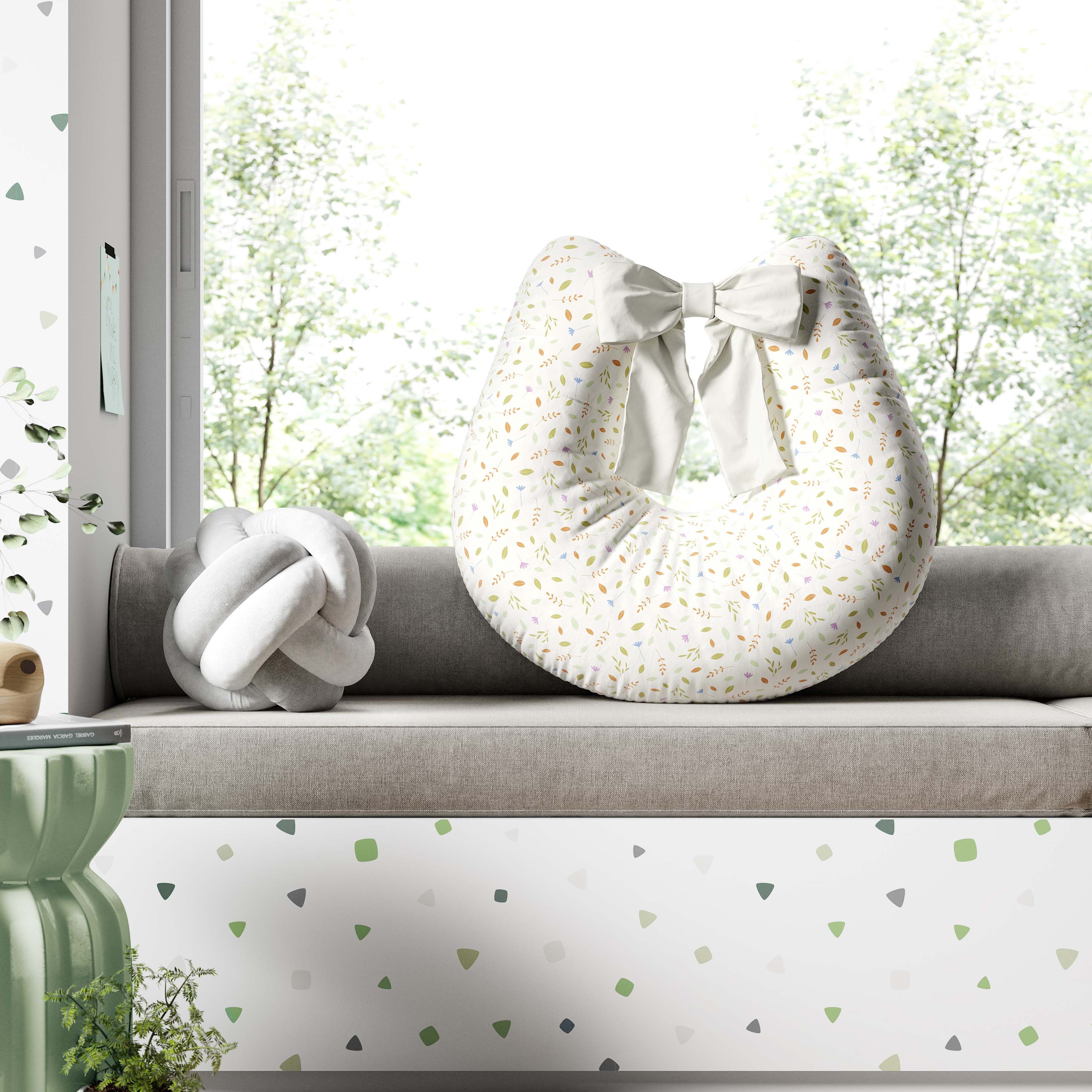 Almofada Amamentação Folhas Selva Baby Rosa