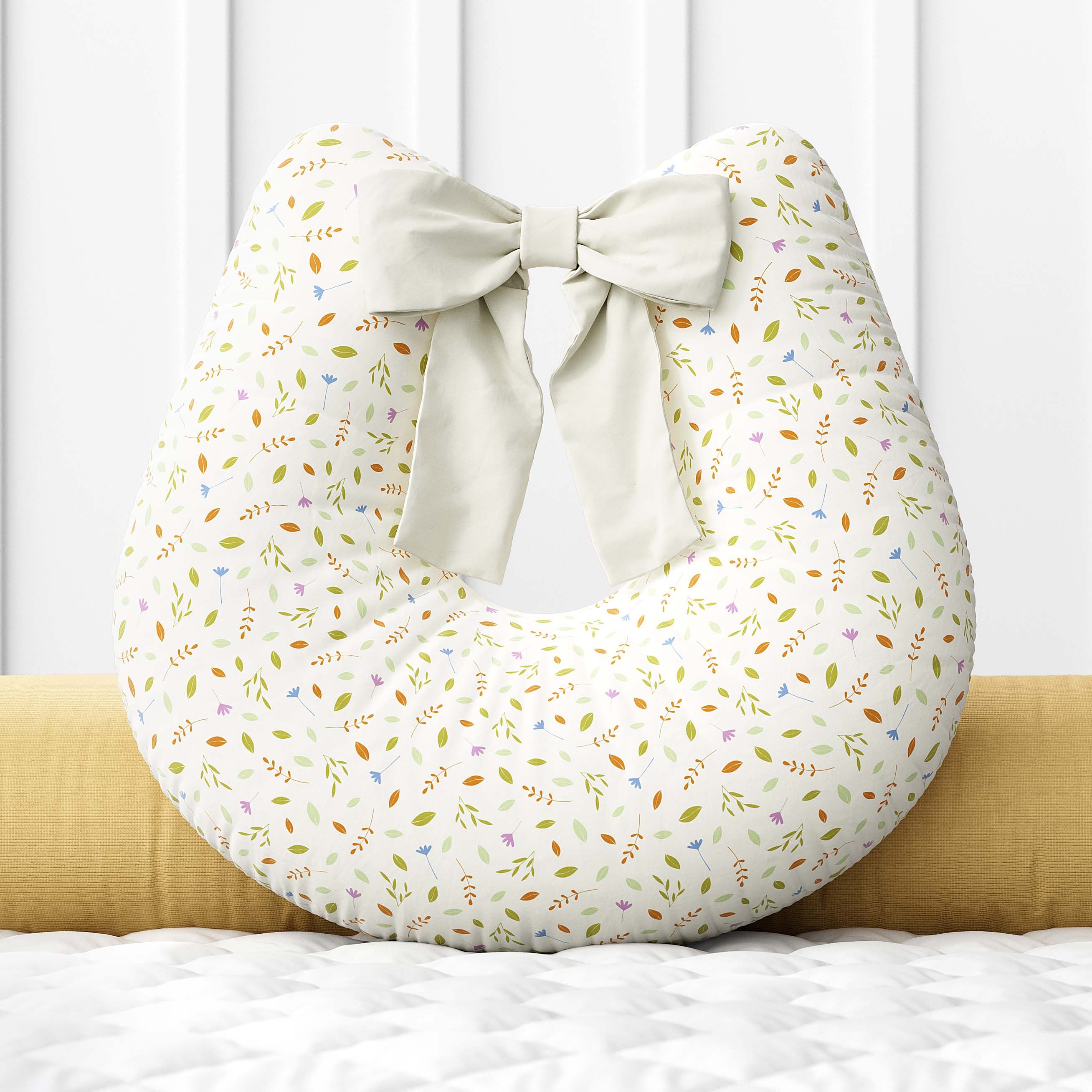 Almofada Amamentação Folhas Selva Baby Rosa