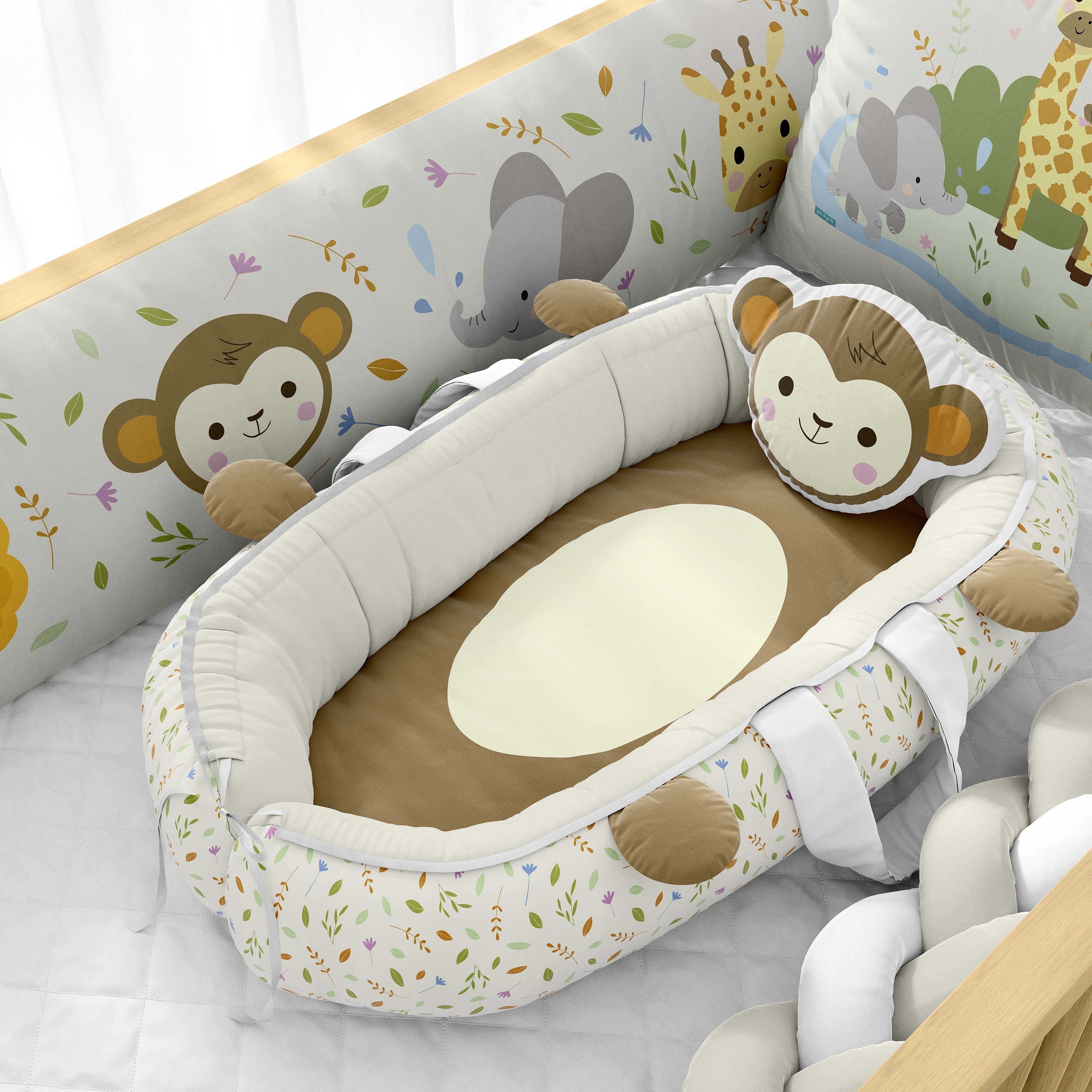 Ninho para Bebê Redutor de Berço Macaquinho Selva Baby 80cm