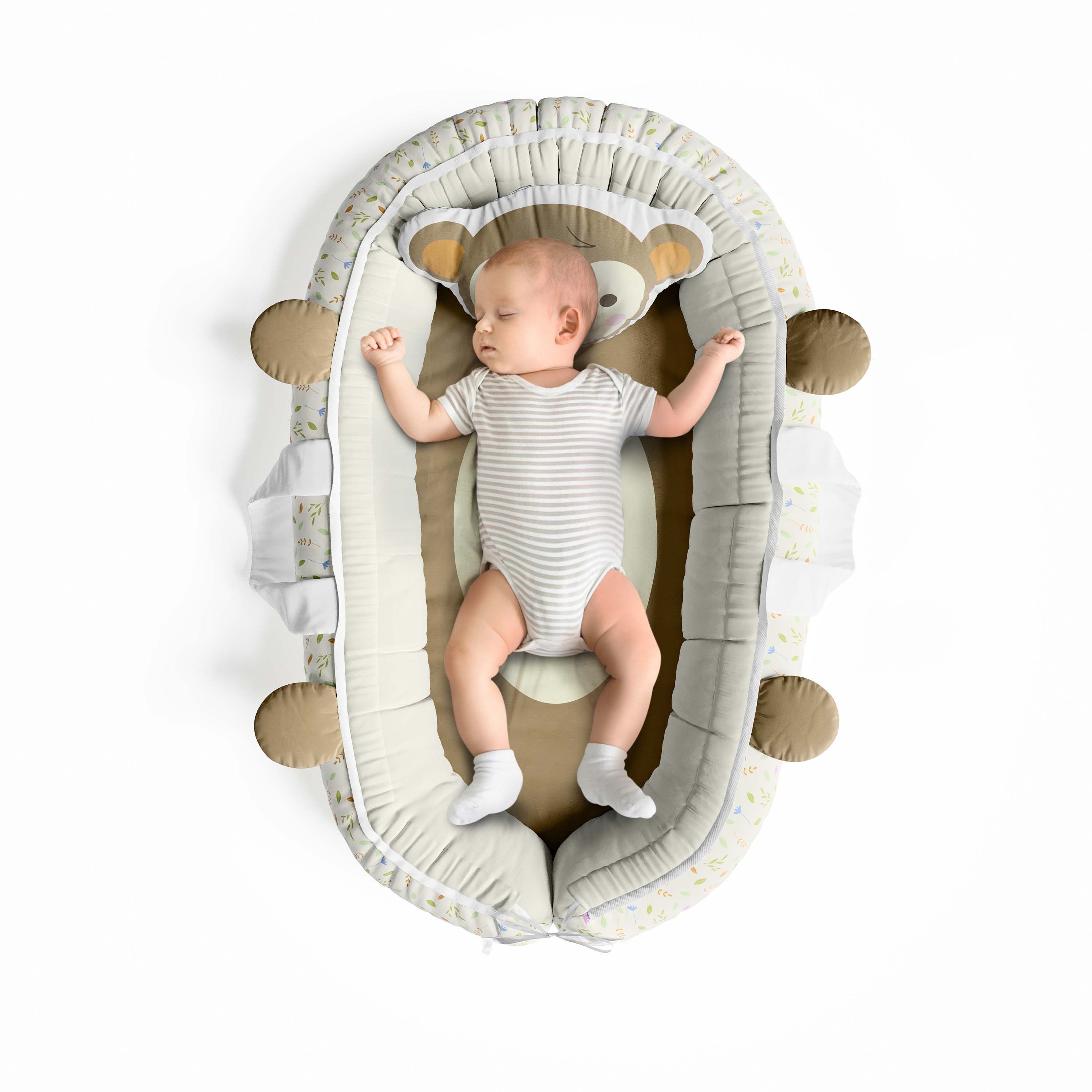 Ninho para Bebê Redutor de Berço Macaquinho Selva Baby 80cm