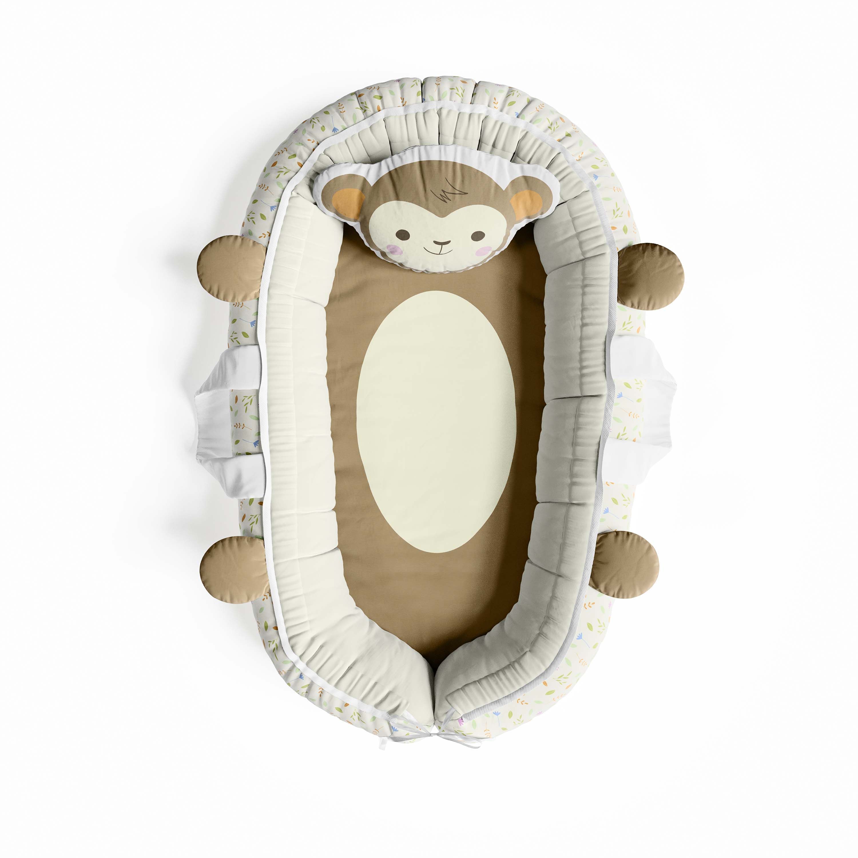 Ninho para Bebê Redutor de Berço Macaquinho Selva Baby 80cm