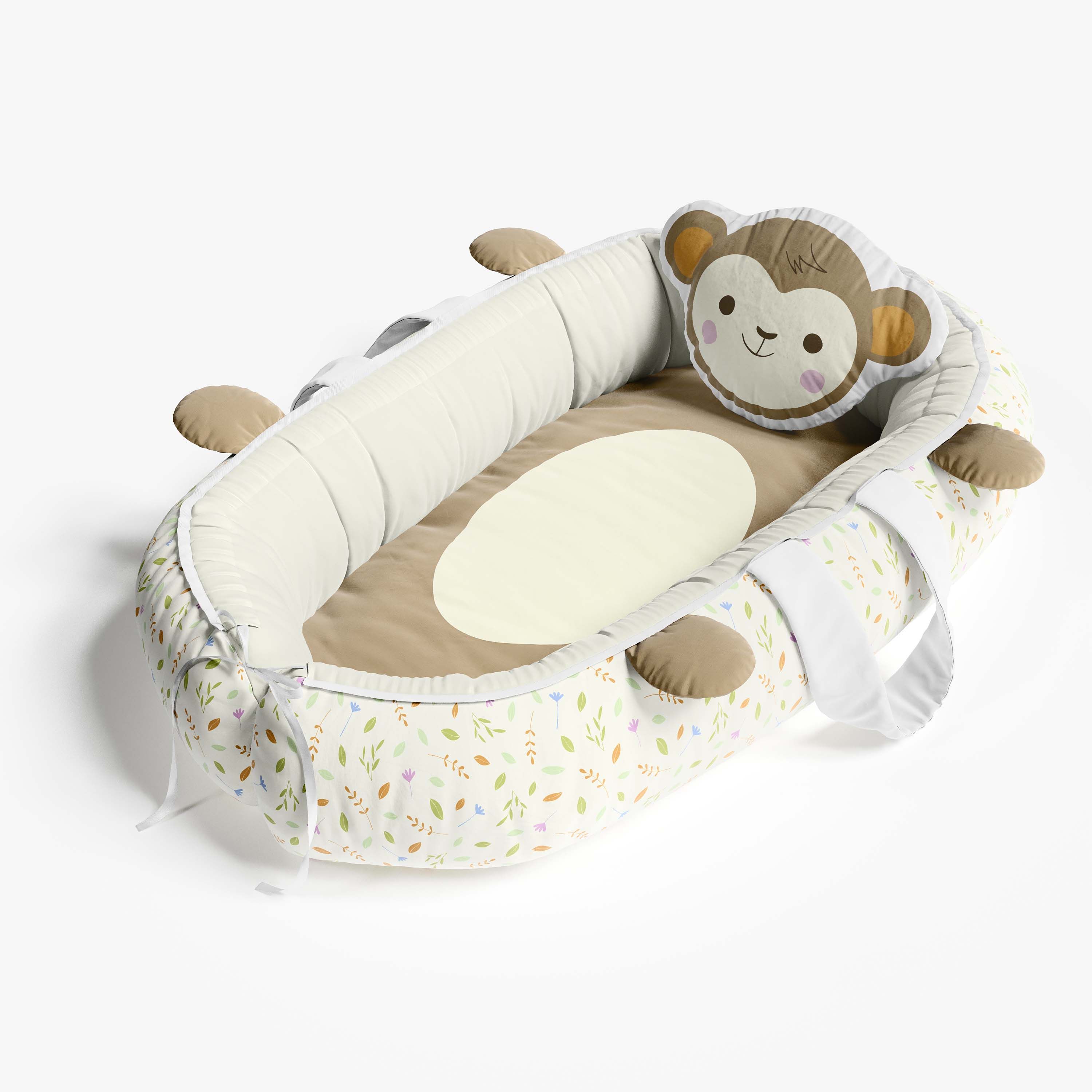Ninho para Bebê Redutor de Berço Macaquinho Selva Baby 80cm
