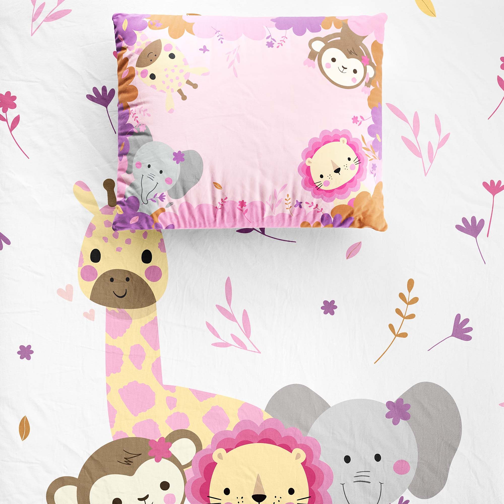 Jogo de Lençol Berço Animais Selva Baby