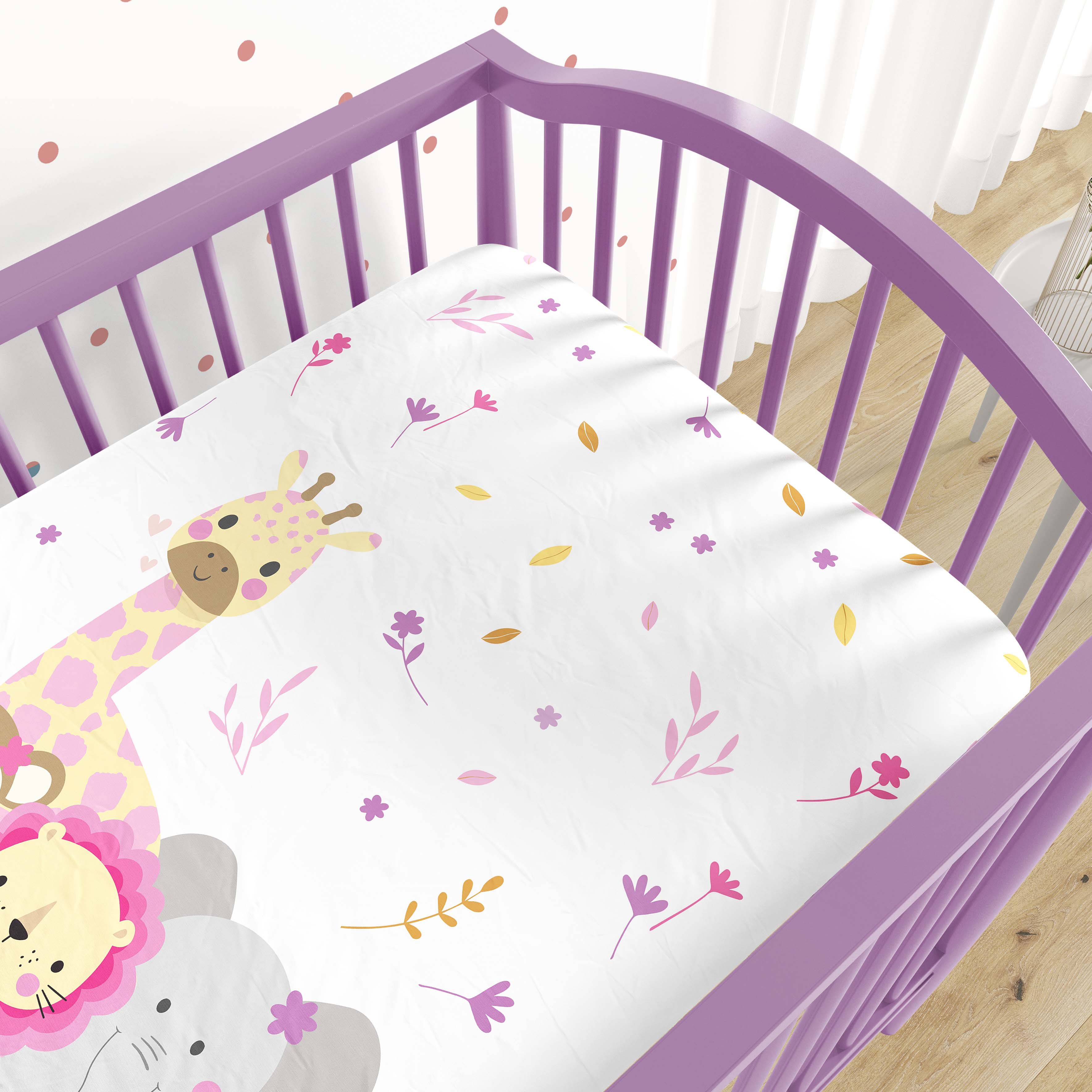 Lençol Berço com Elástico Animais Selva Baby