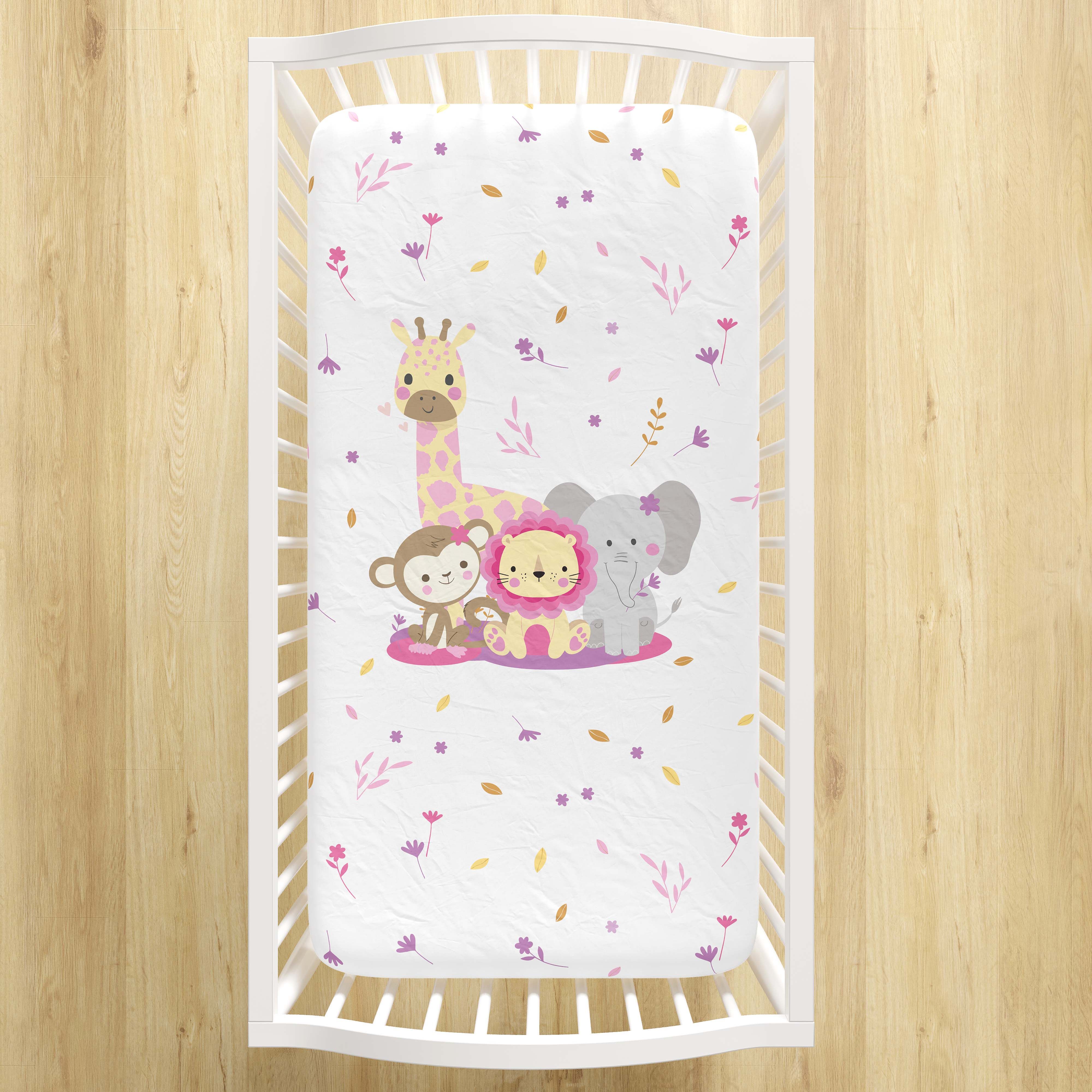 Lençol Berço com Elástico Animais Selva Baby