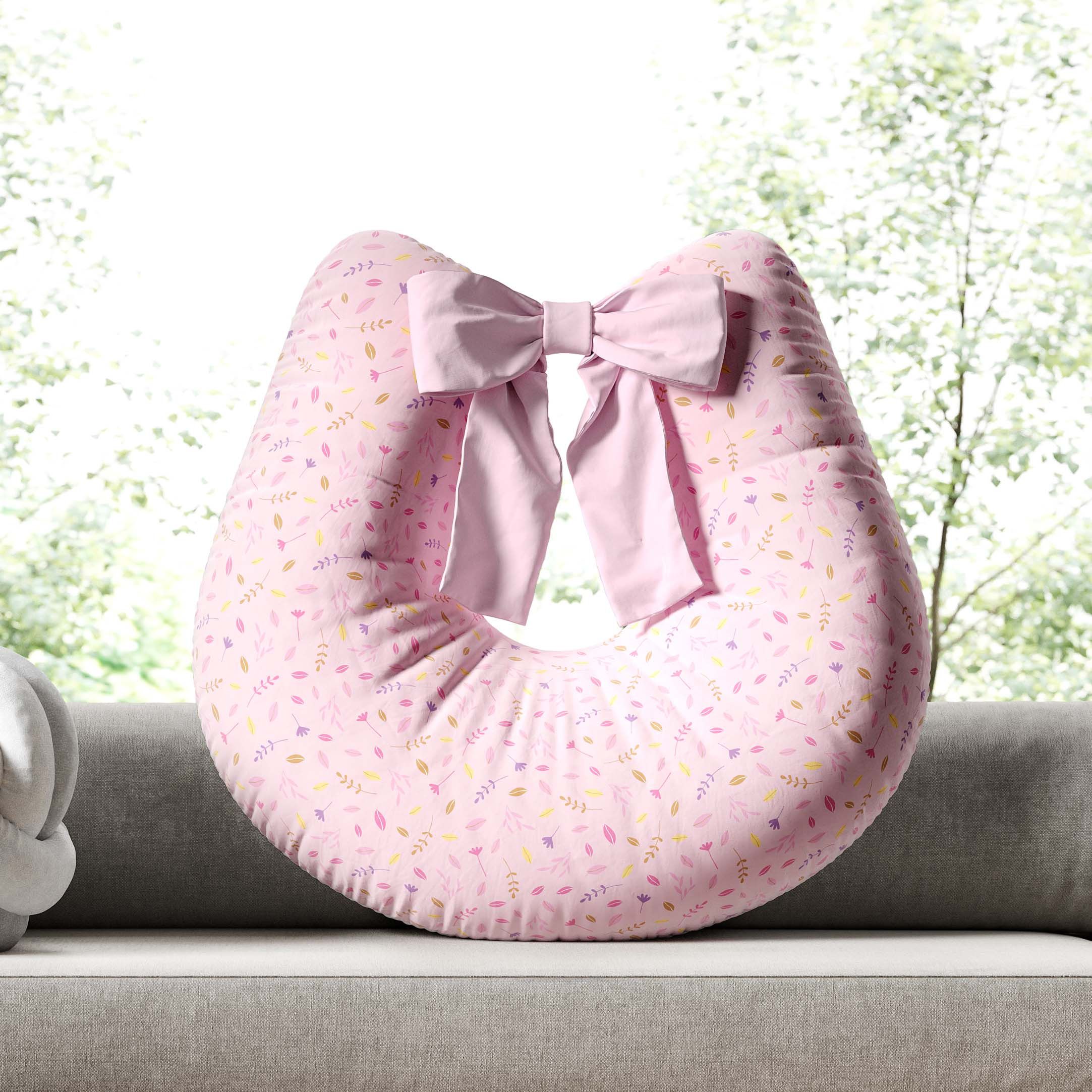 Almofada Amamentação Folhas Selva Baby Rosa