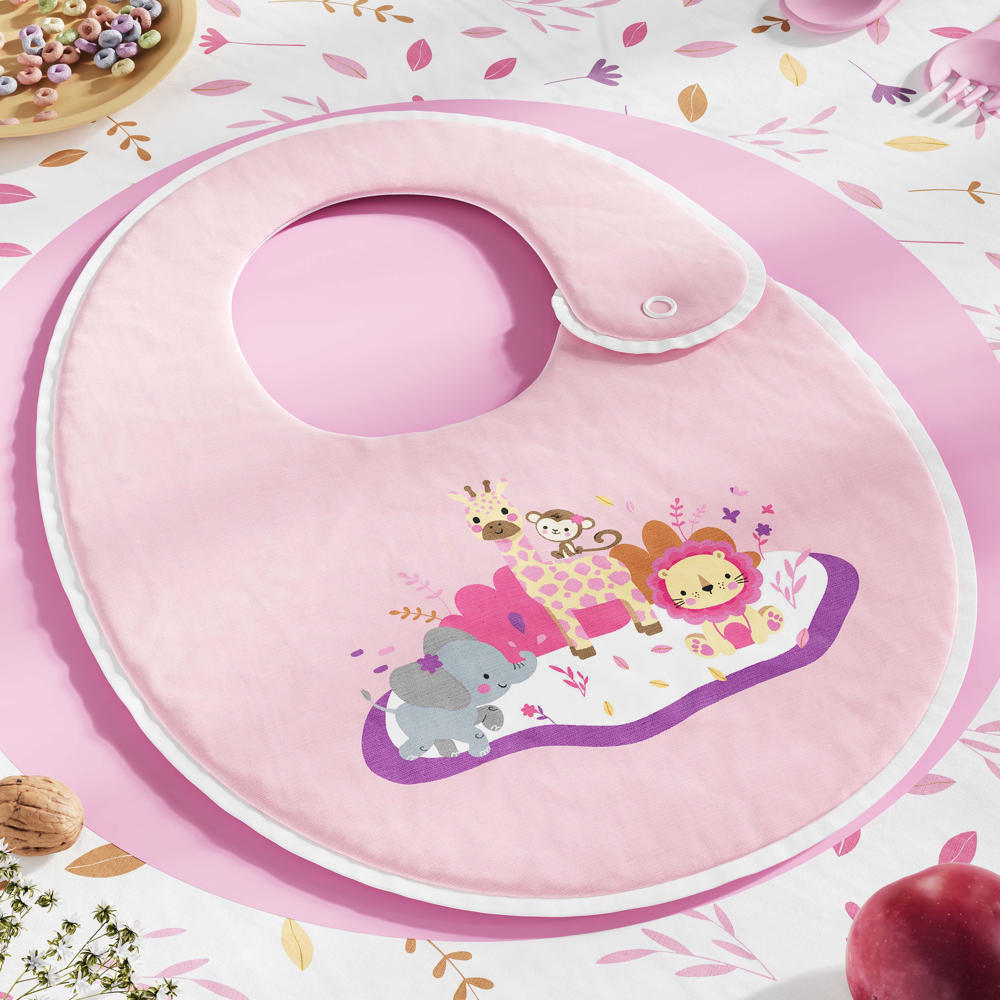 Babador Amiguinhas Selva Baby Rosa