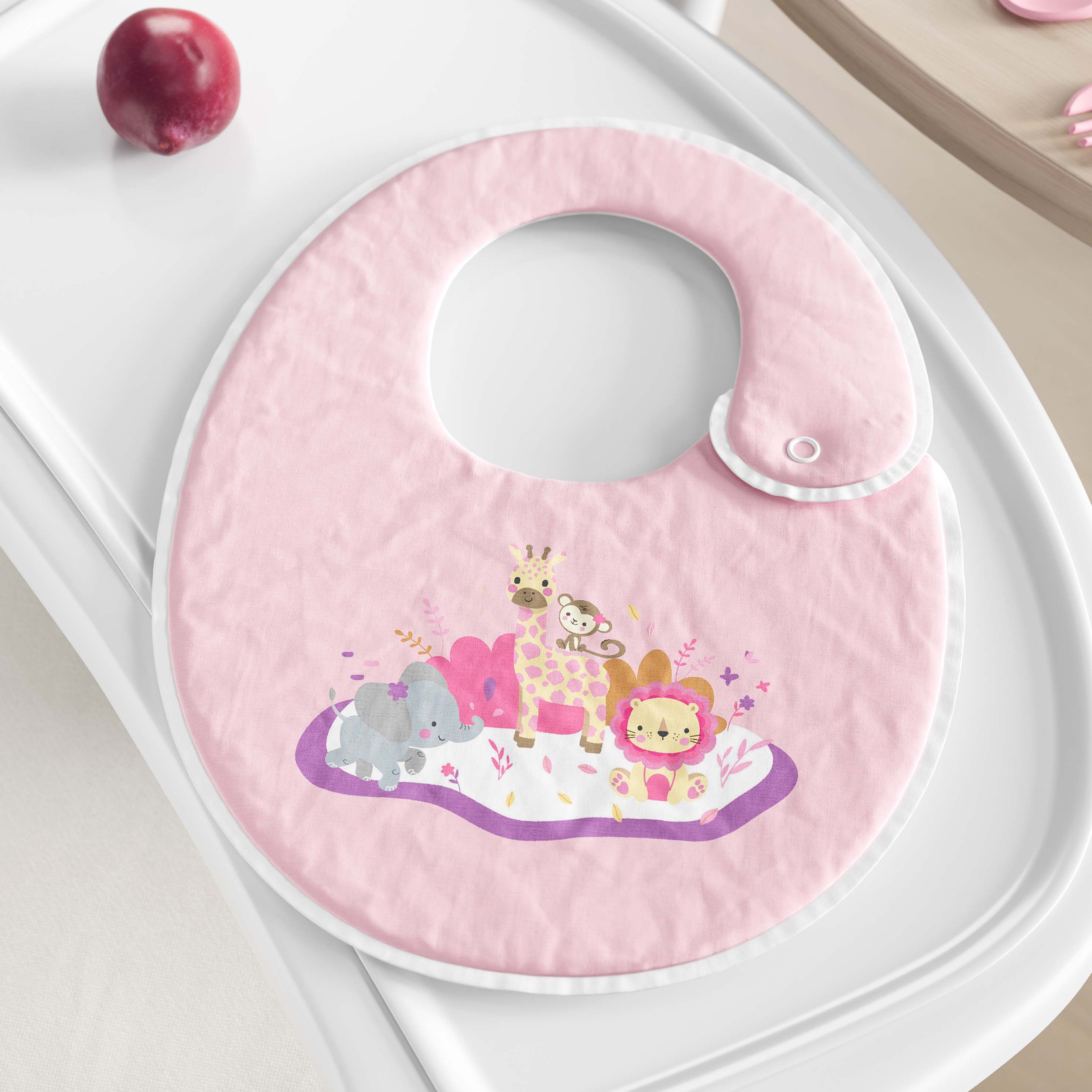 Babador Amiguinhas Selva Baby Rosa