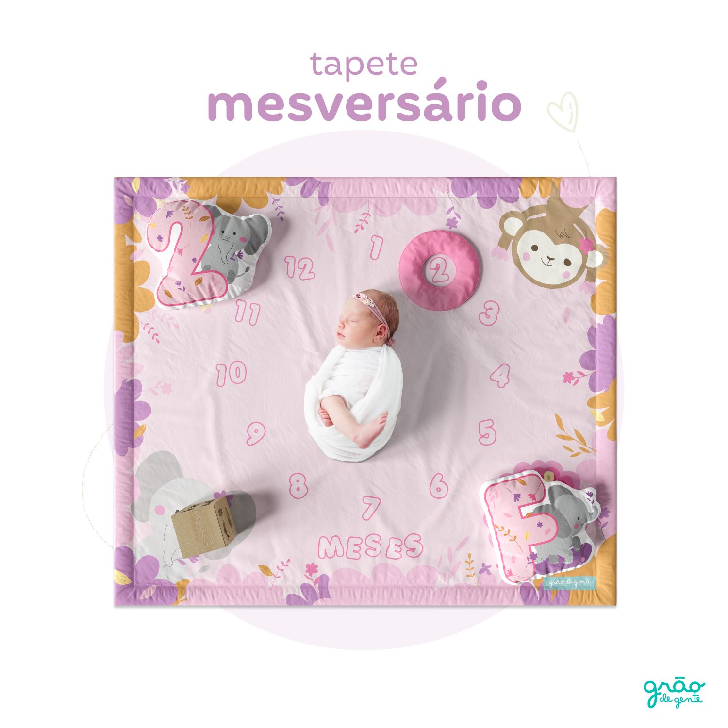 Tapete Mesversário Folhas Selva Baby