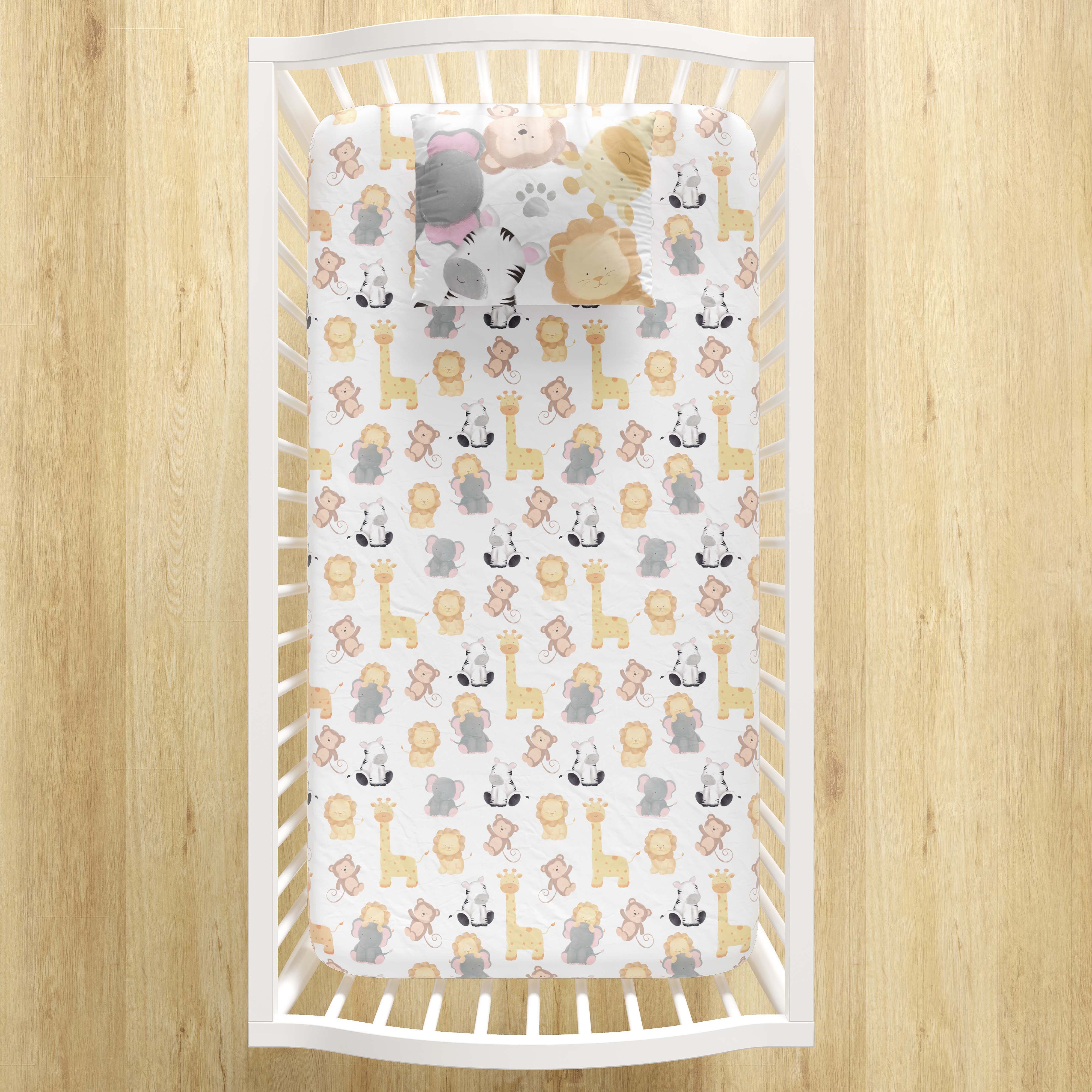 Jogo de Lençol Berço Safári Aquarela