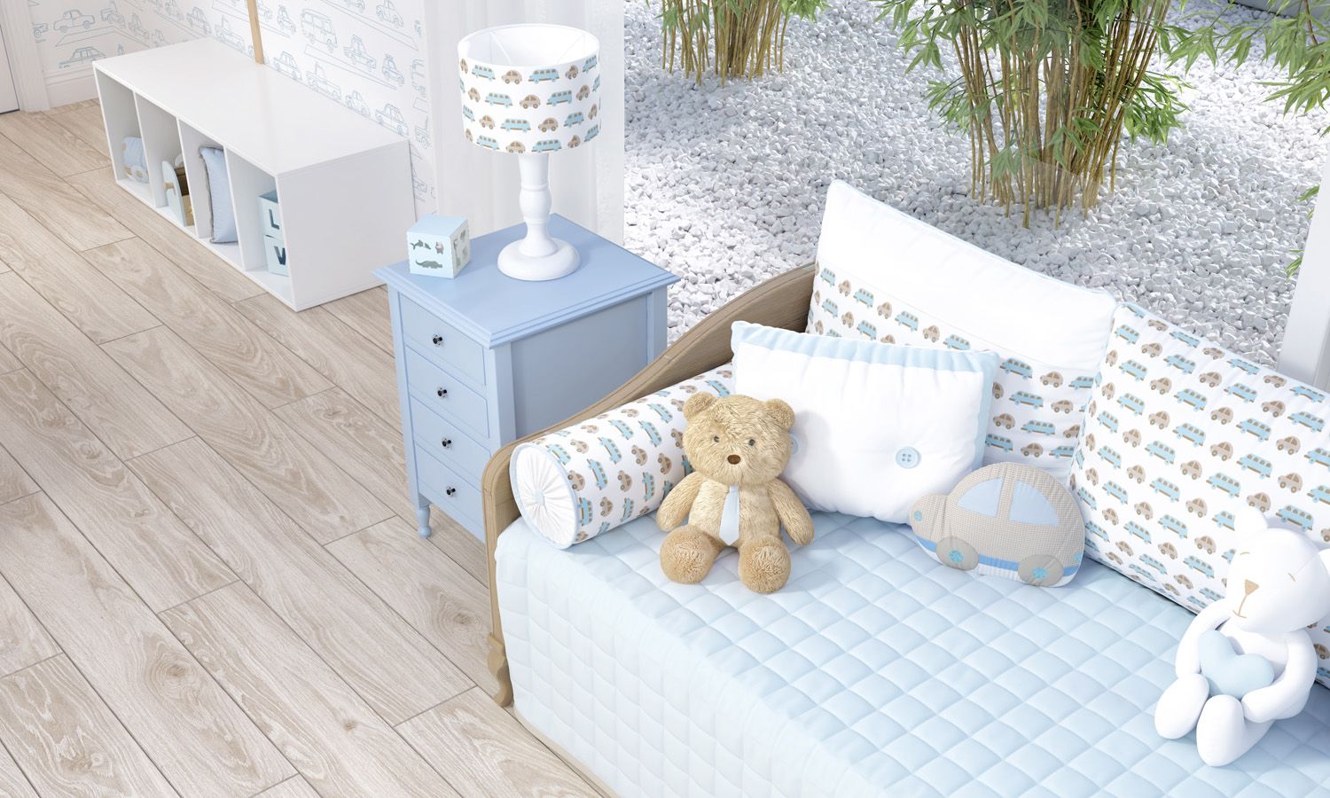 Kit Cama Babá Carrinhos