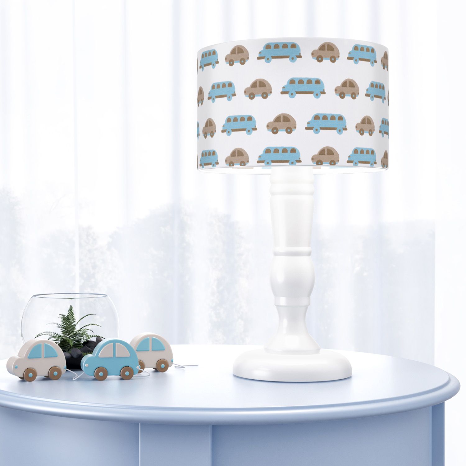 Abajur Madeira Carrinhos