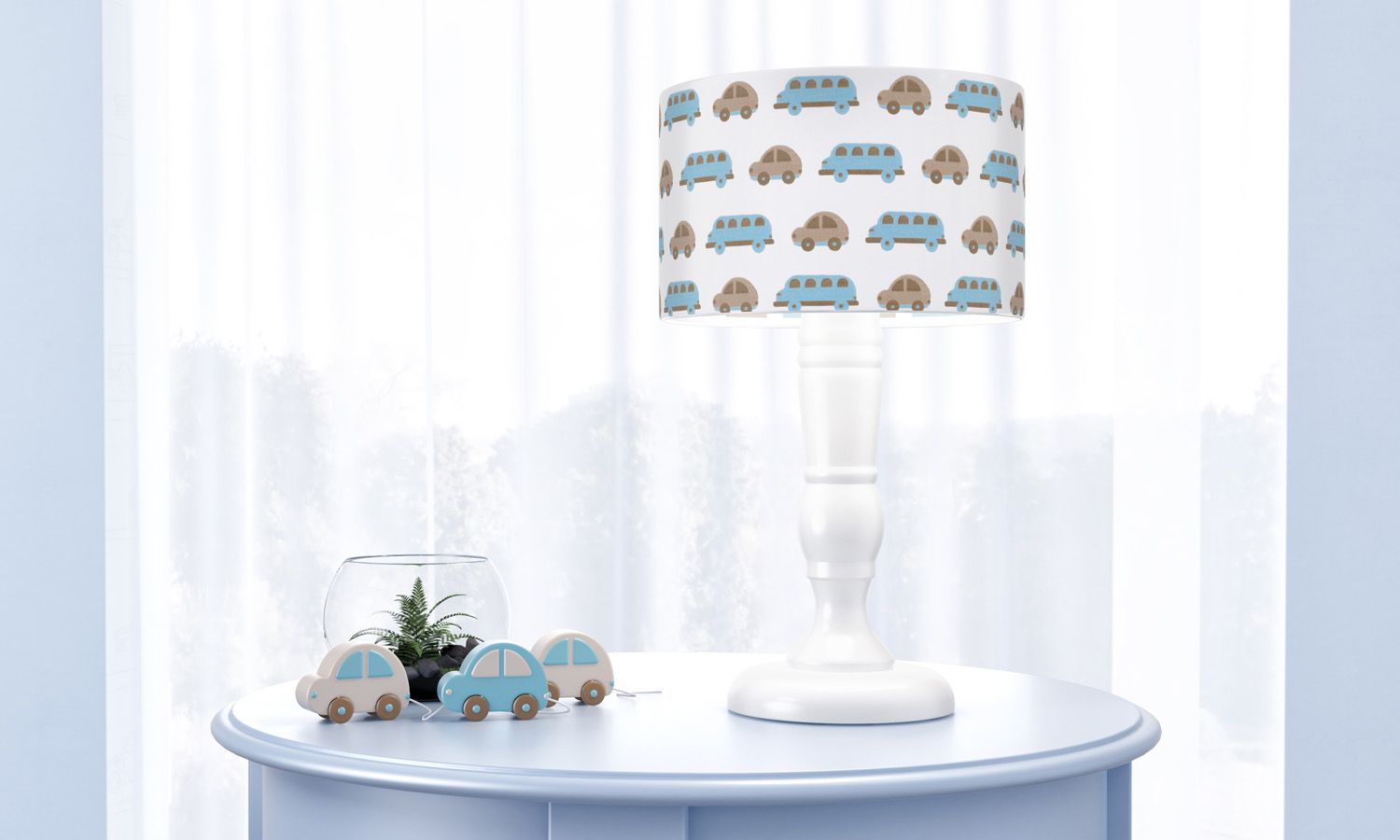 Abajur Madeira Carrinhos