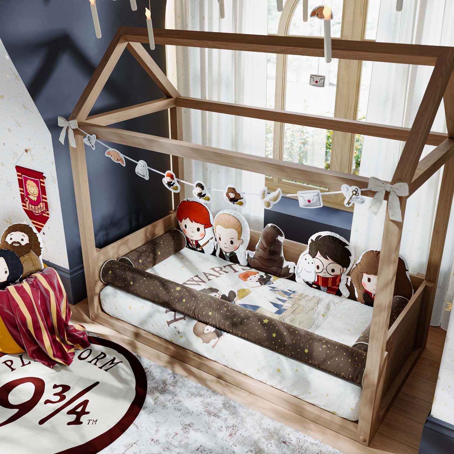 Jogo de Lençol Mini Cama Harry Potter e Coruja Edwiges