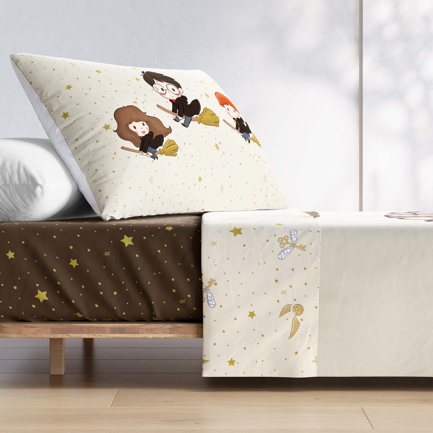 Jogo de Lençol Infantil Solteiro Harry Potter Hogwarts