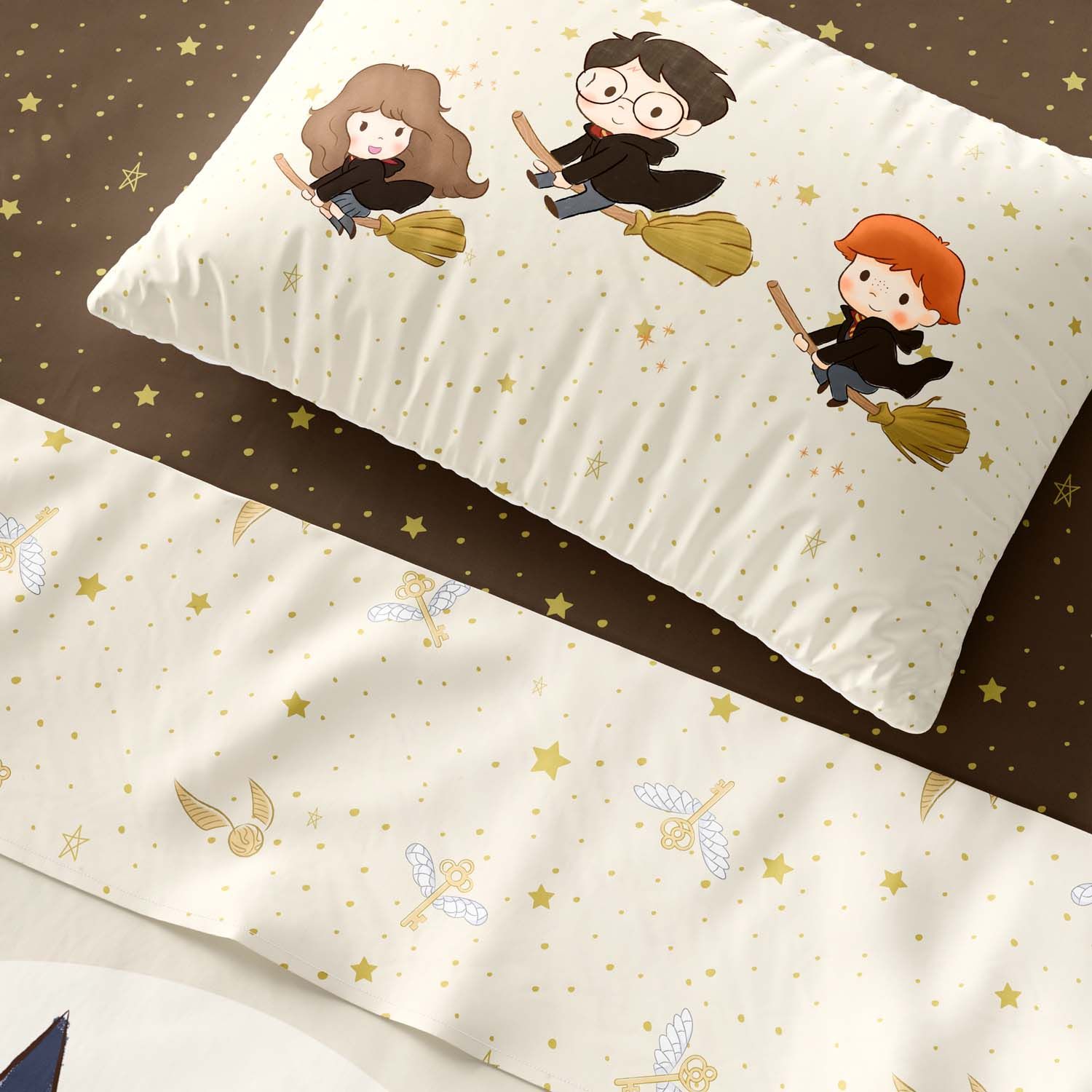 Jogo de Lençol Infantil Solteiro Harry Potter Hogwarts