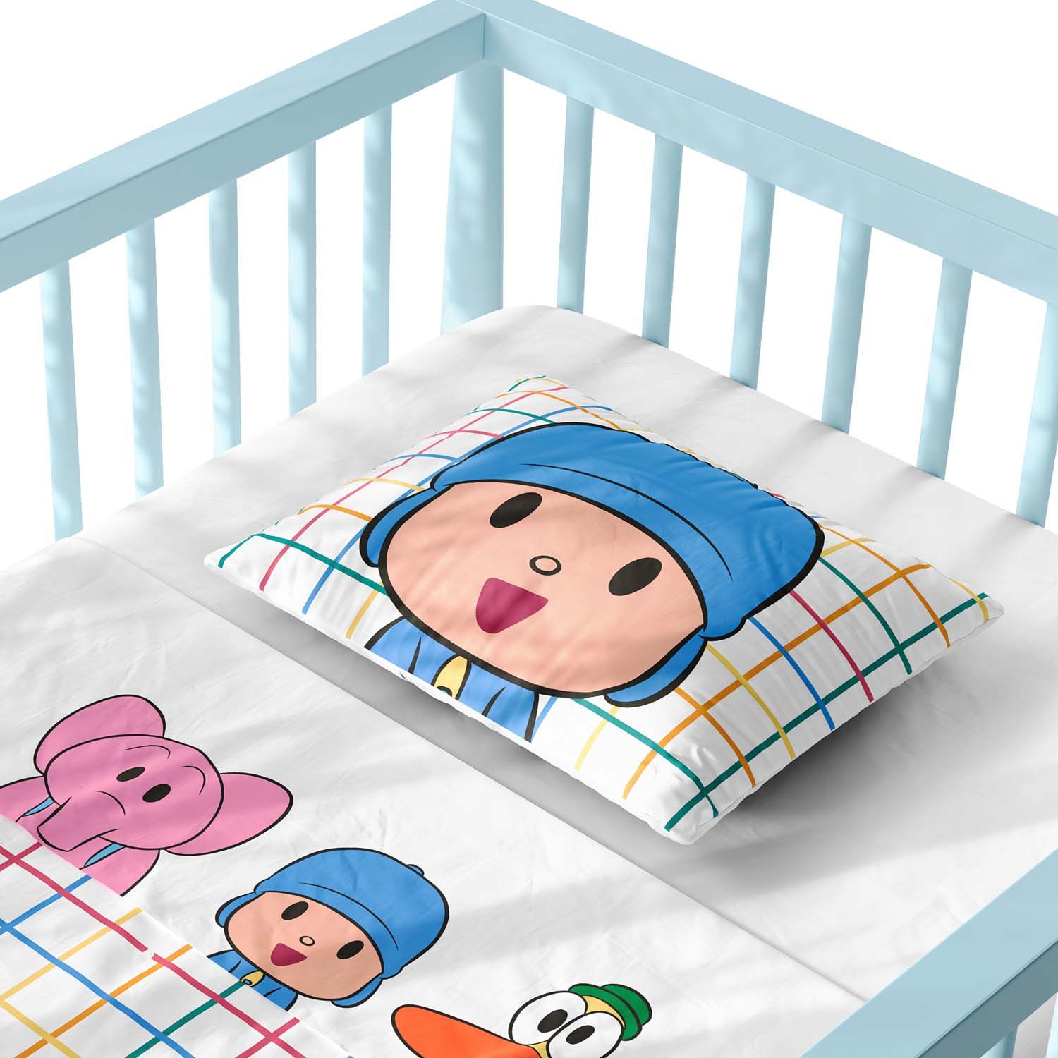 Jogo de Lençol Berço Pocoyo Xadrez