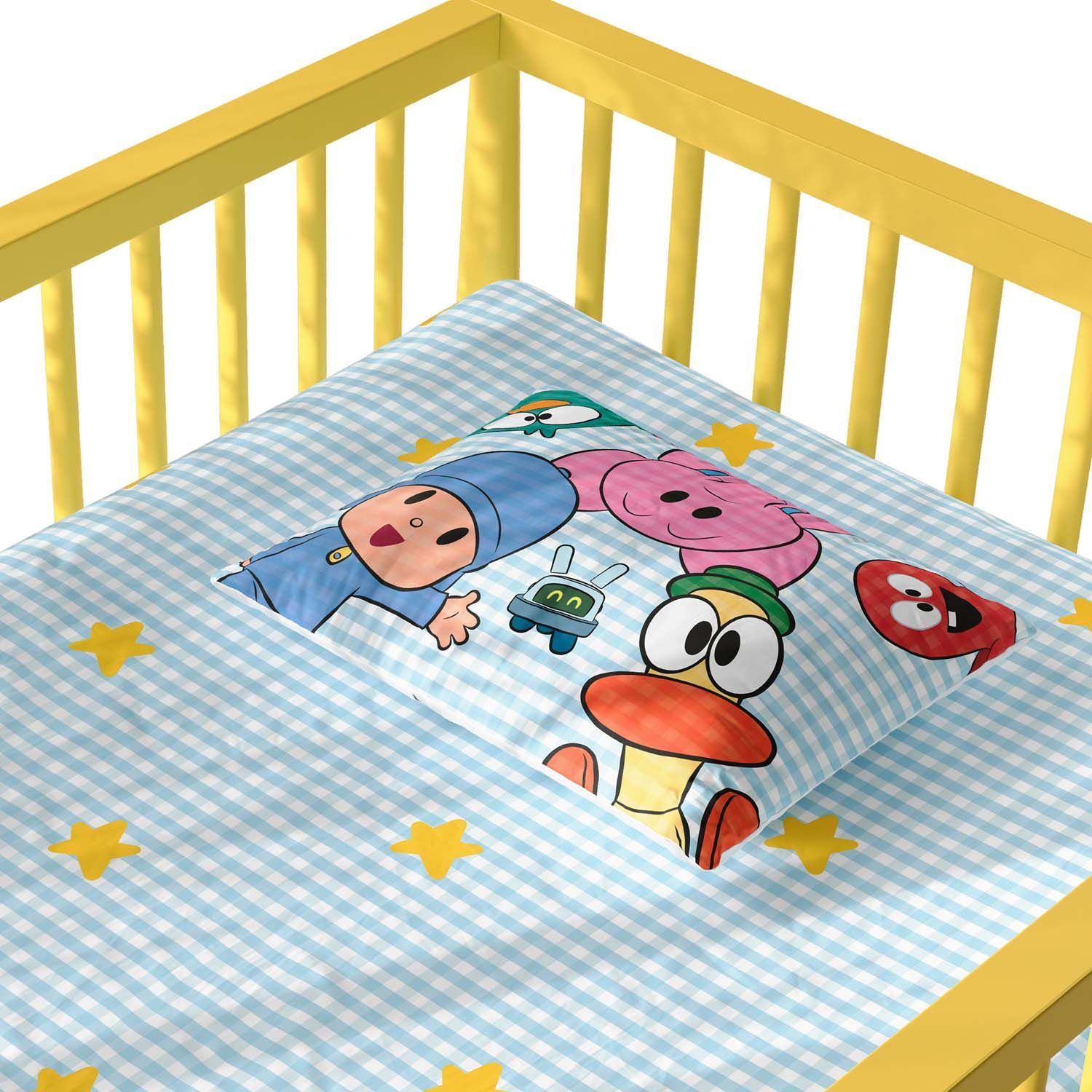 Jogo de Lençol Berço Pocoyo Estrelinhas