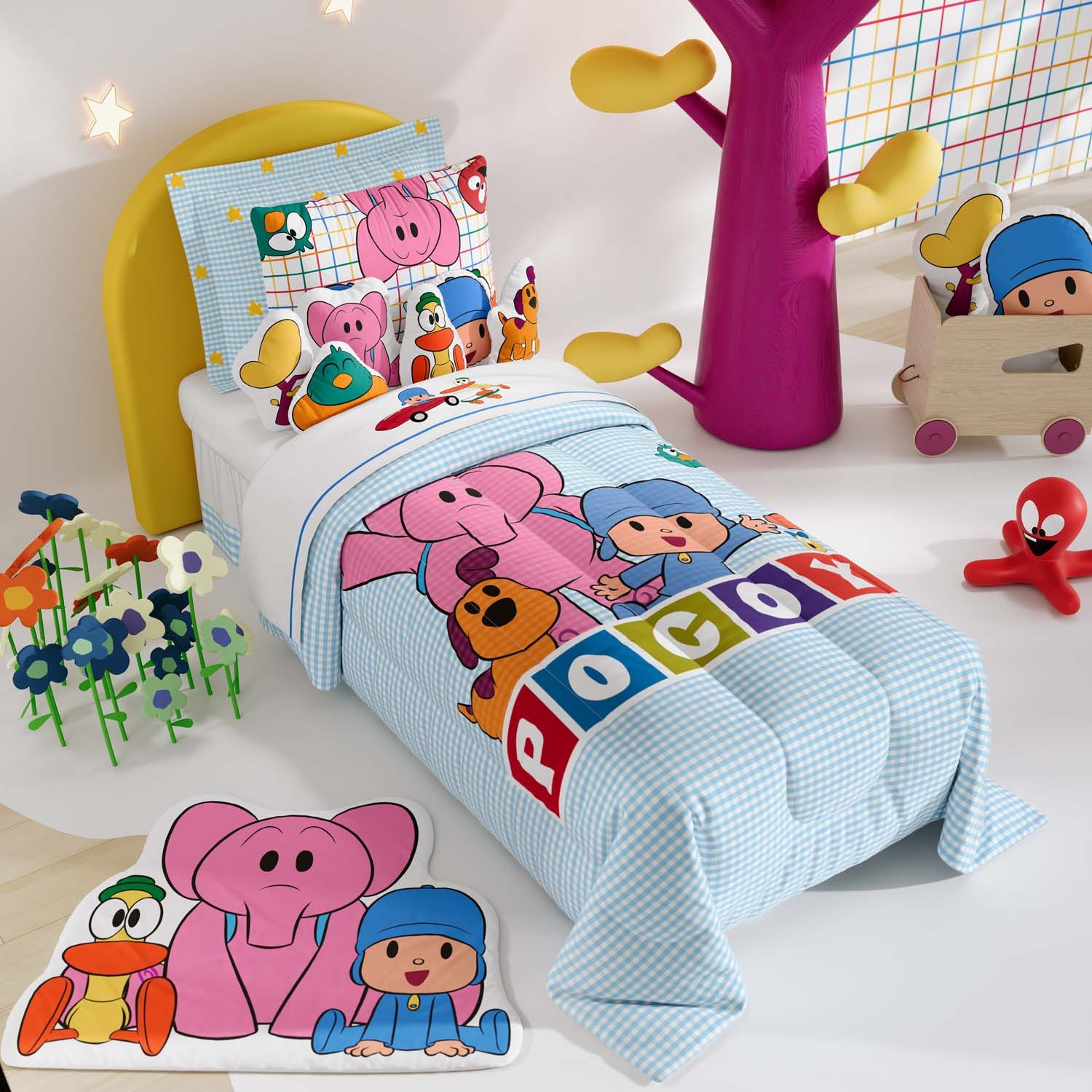 Jogo de Lençol Infantil Solteiro Pocoyo